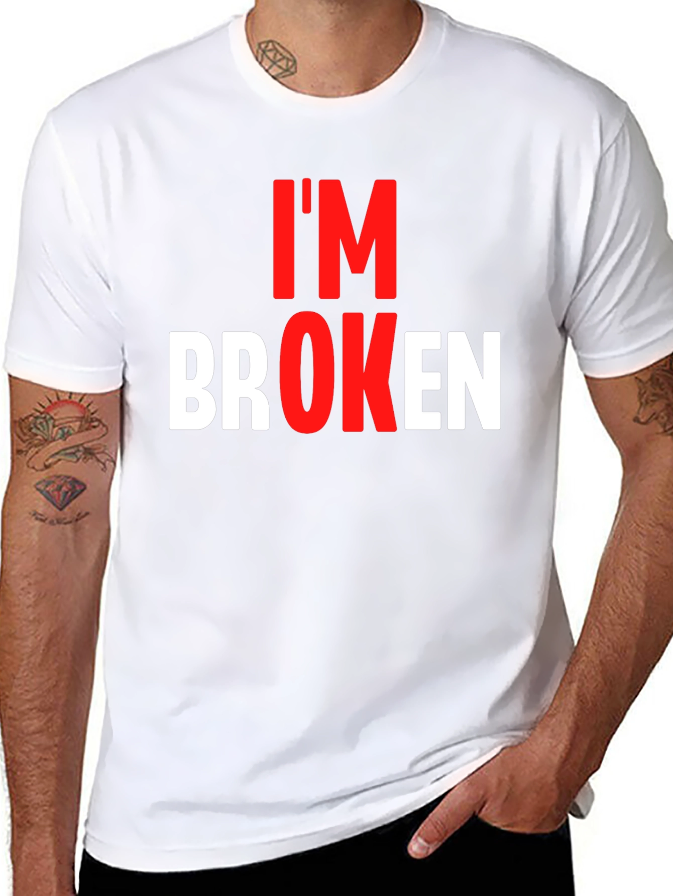Black I'm Broken Graphic Tee - Black T-Shirt view 8
