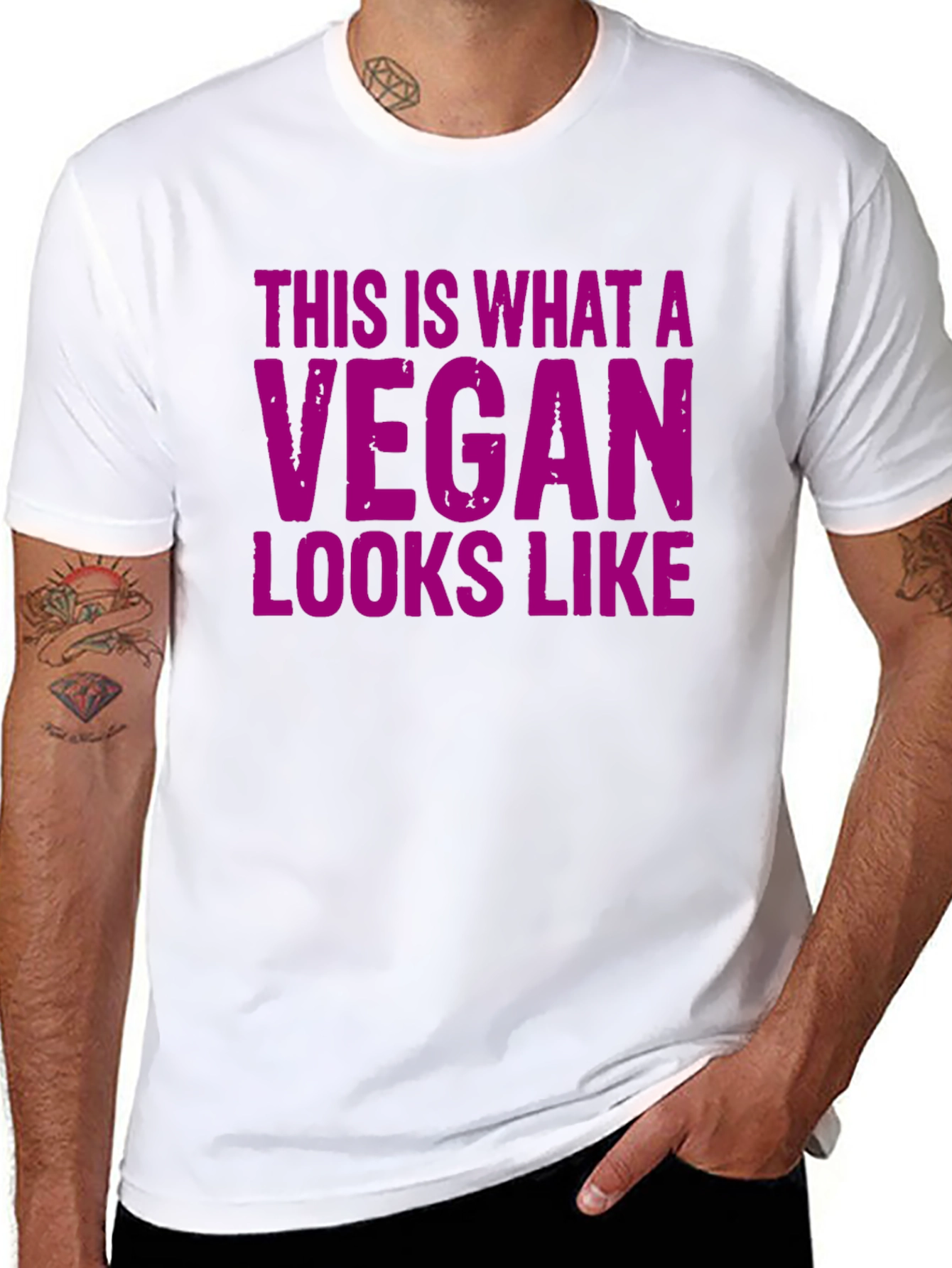 Black Vegan Statement T-Shirt - This is What a Vegan Looks Like view 8