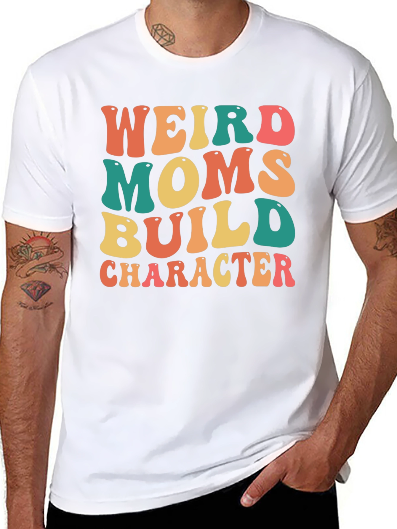 Black Weird Moms Build Character Graphic T-Shirt view 8