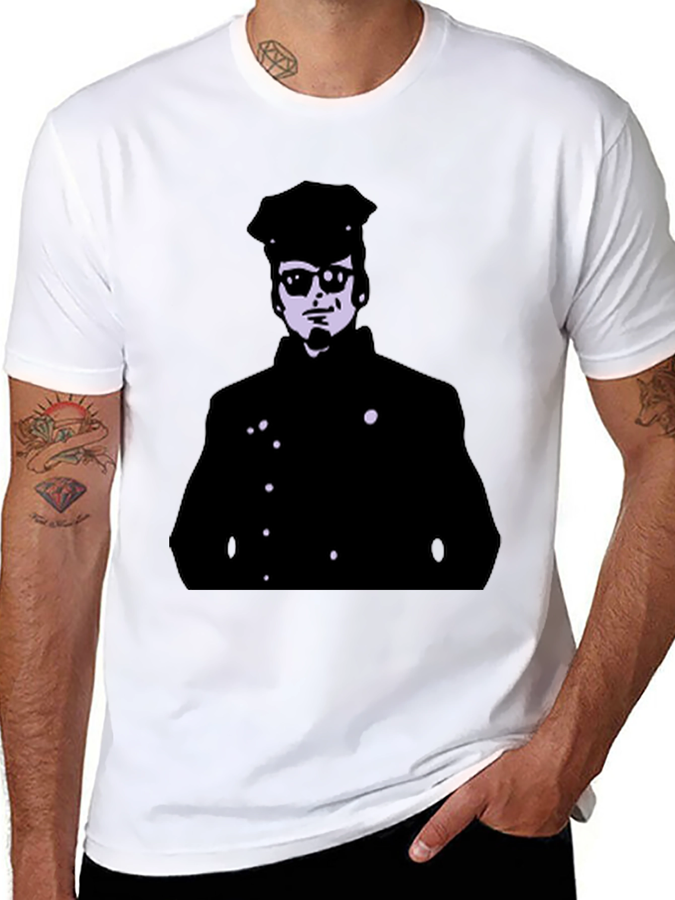 Black Cool Silhouette Graphic Black T-Shirt view 8