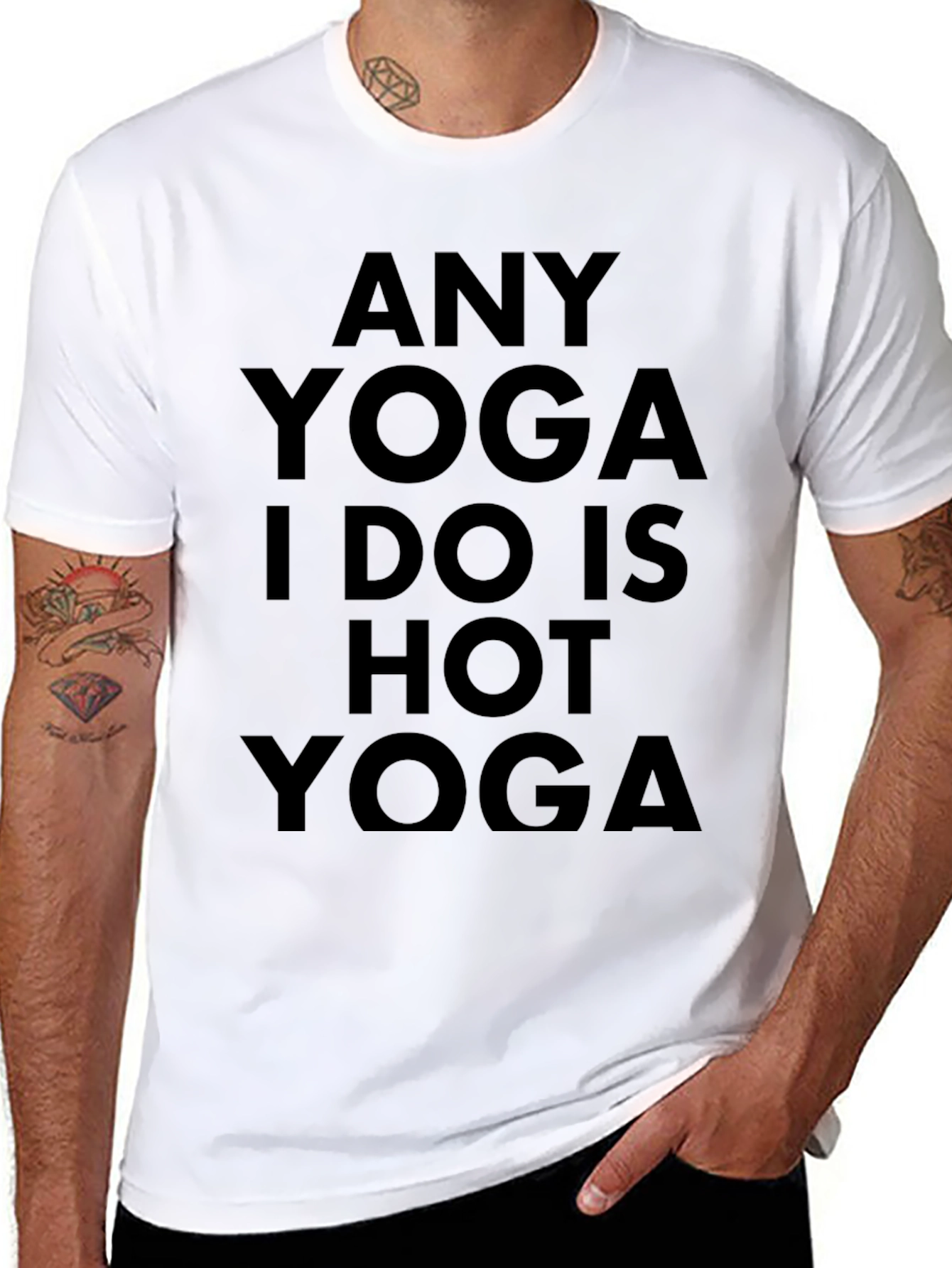 Black Funny Hot Yoga Graphic Tee view 8