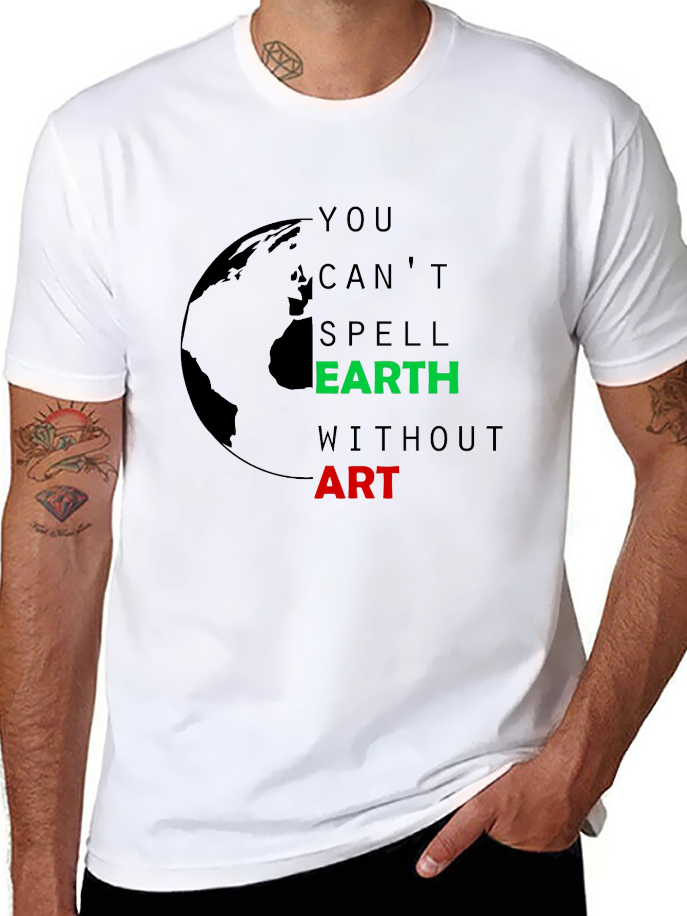 Black Earth Art T-Shirt - Black Graphic Tee for Nature Lovers view 8