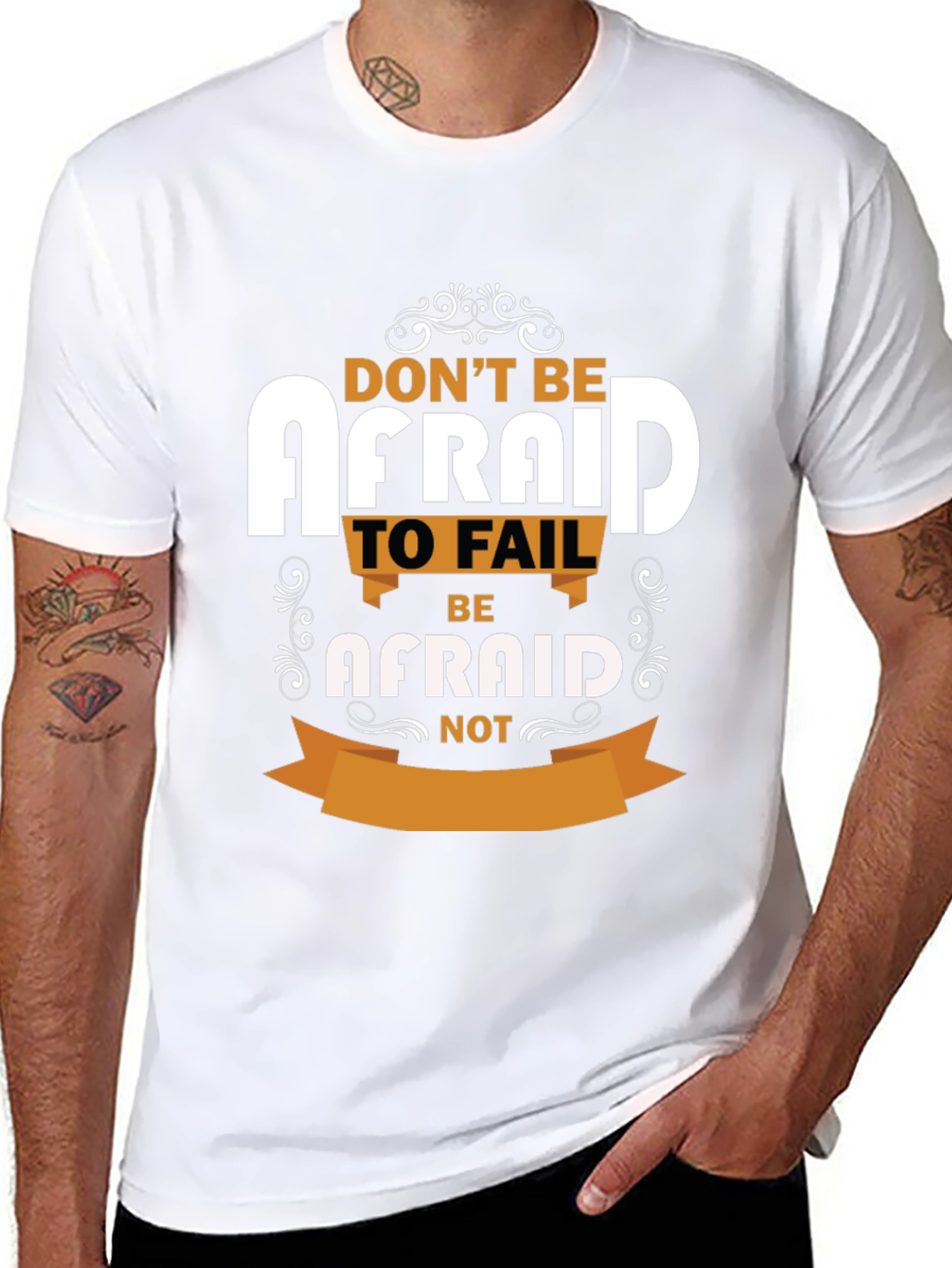 Black Inspirational T-Shirt - Don't Be Afraid view 8