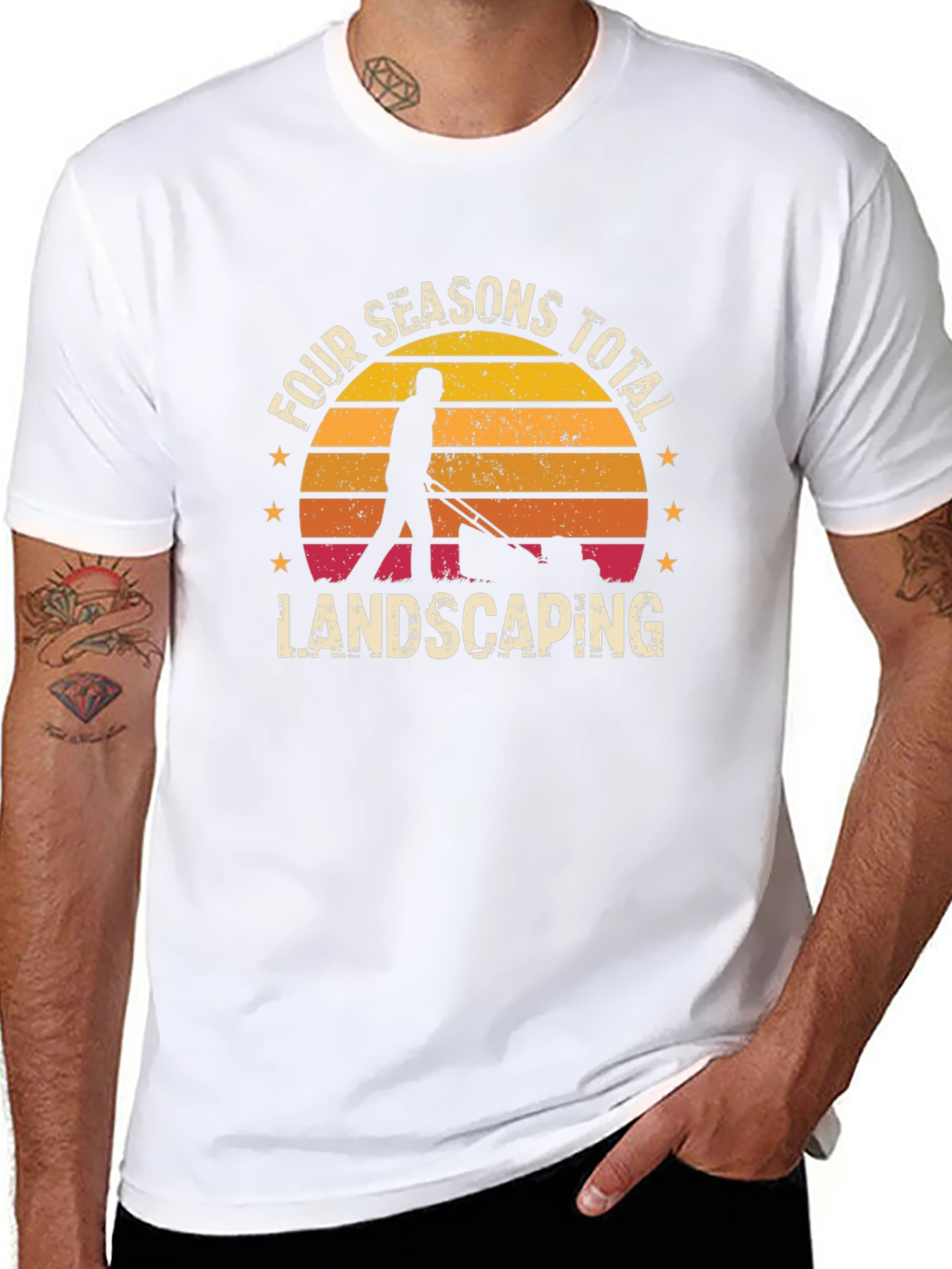 Black Four Seasons Total Landscaping Graphic Tee view 8