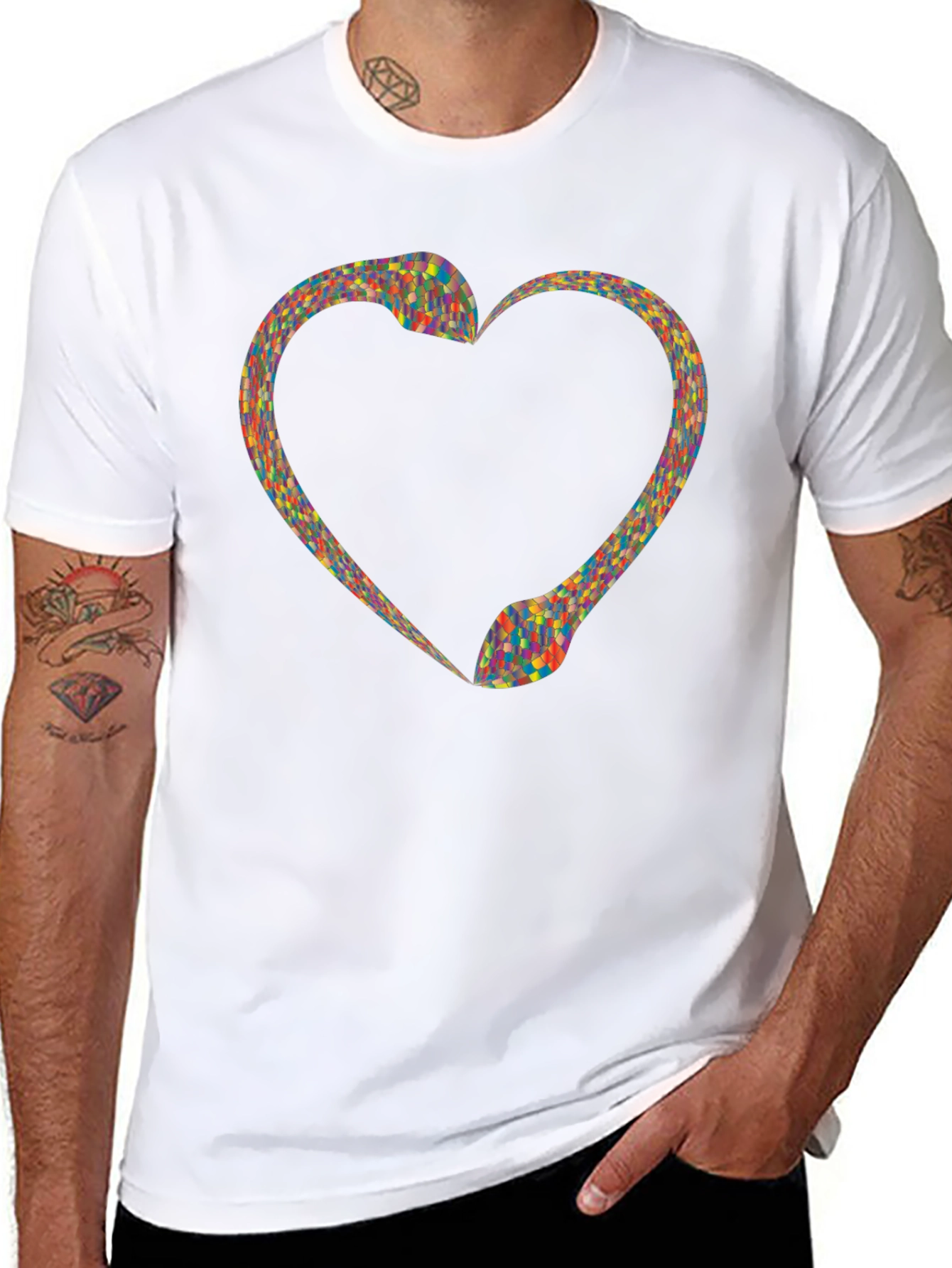 Black Heart Snakes T-Shirt - Black view 8