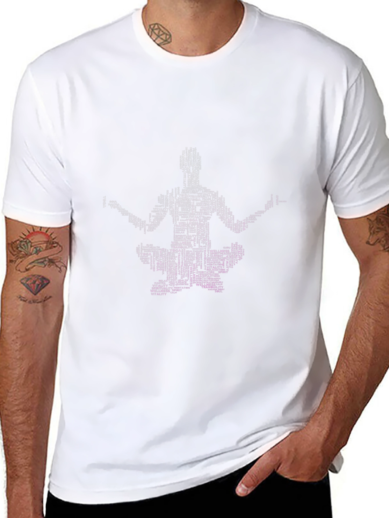 Black Yoga Word Art T-Shirt - Spiritual Wellness Tee view 8