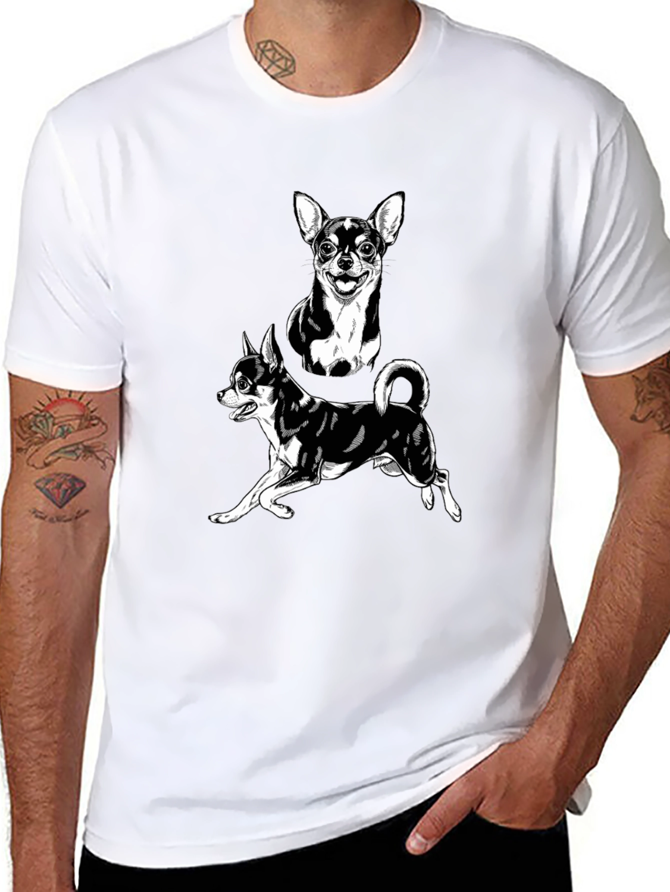 Black Chihuahua Graphic Black T-Shirt | Dog Lover Tee view 8