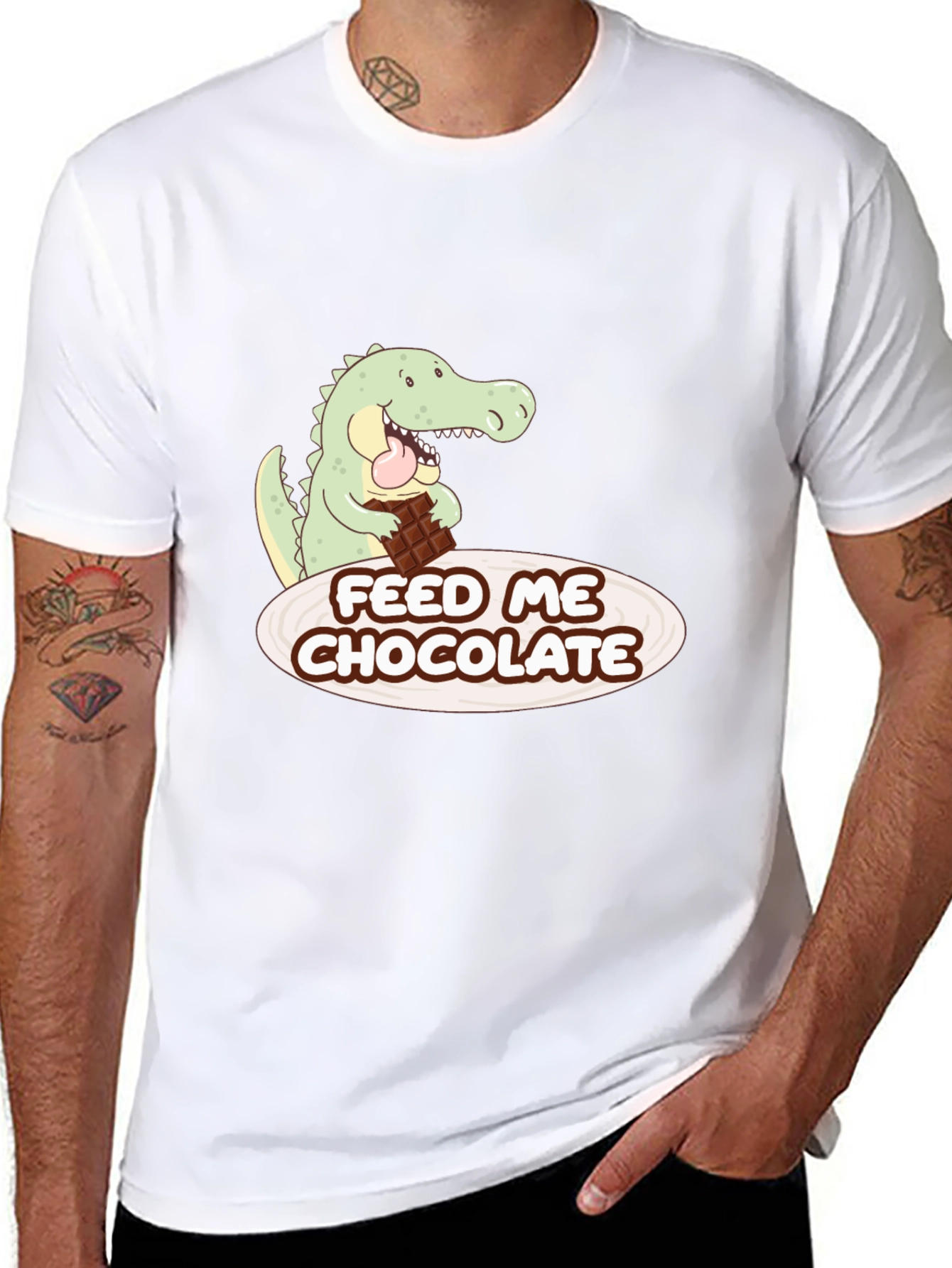 Black Funny Alligator Chocolate Lover Graphic Tee view 8
