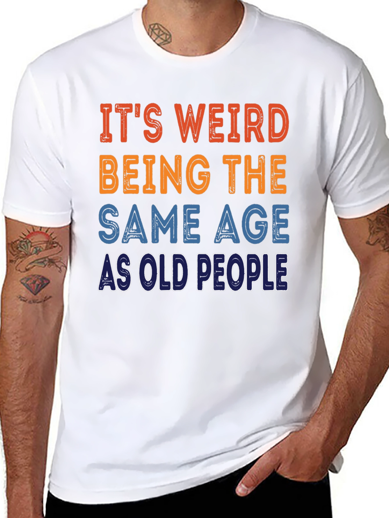 Black Funny Old People T-Shirt view 8