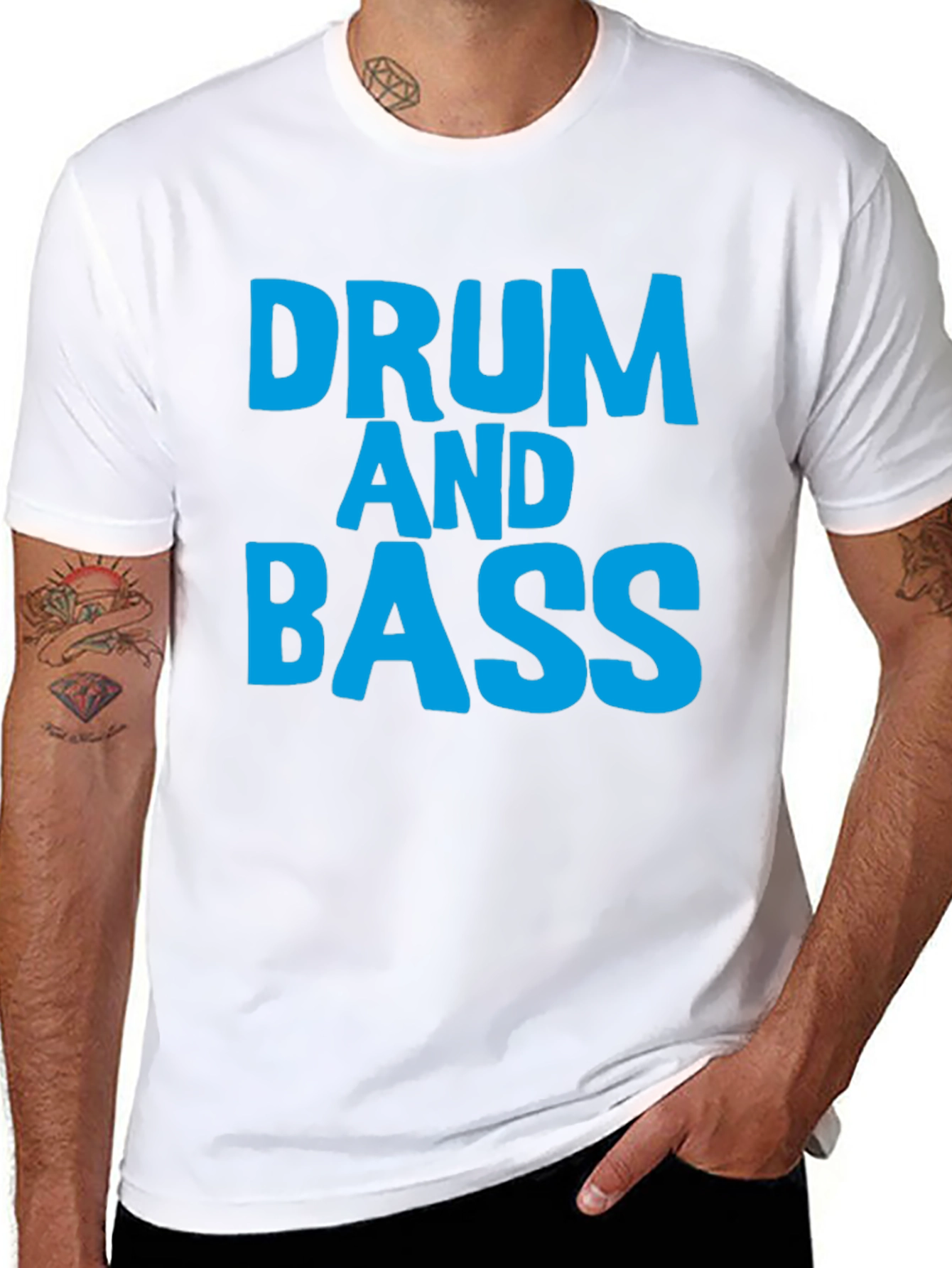 Black Drum and Bass T-Shirt Black Cotton Music Tee view 8