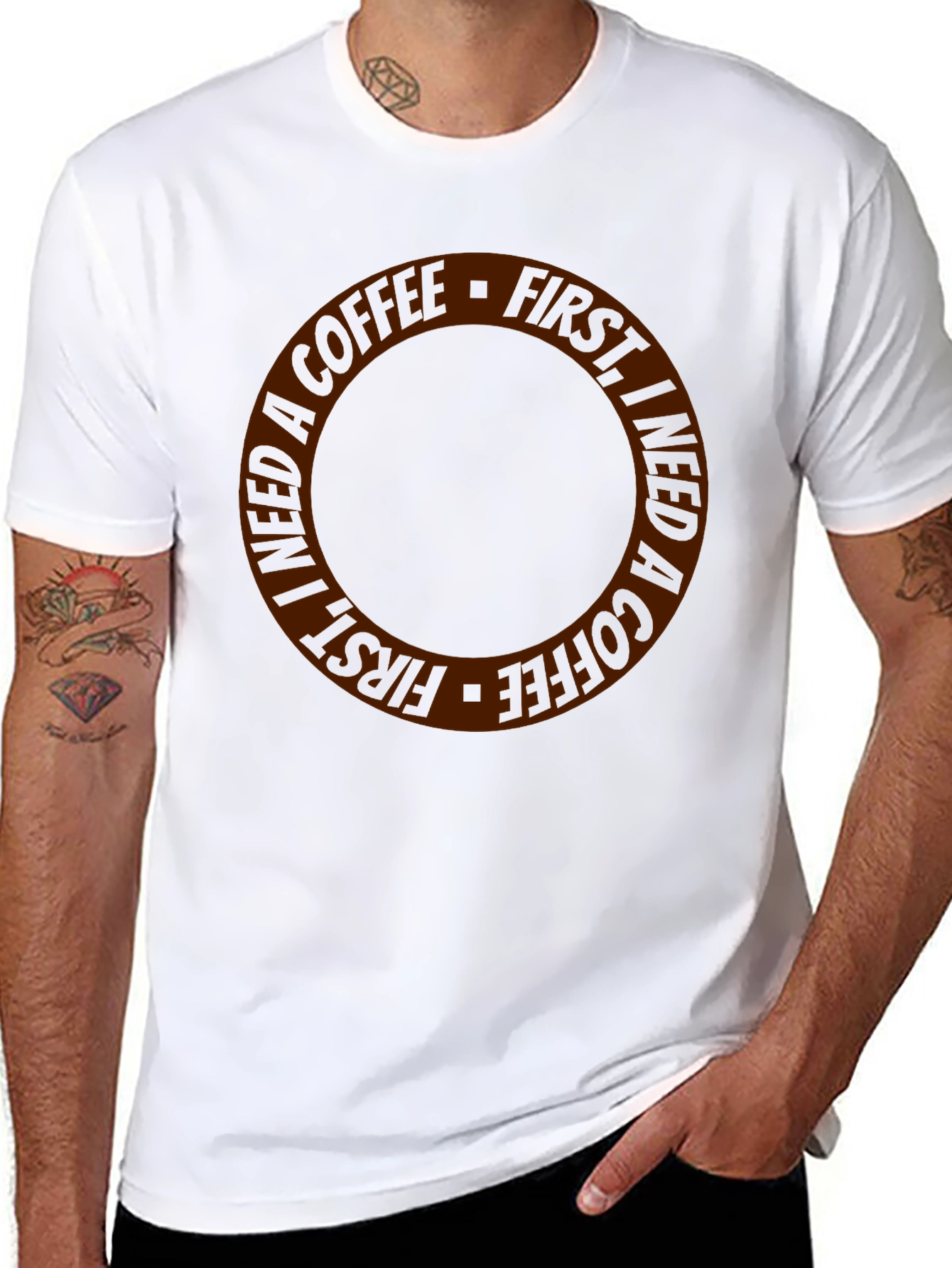 Black Coffee First Graphic Tee - Unisex Black T-Shirt view 8