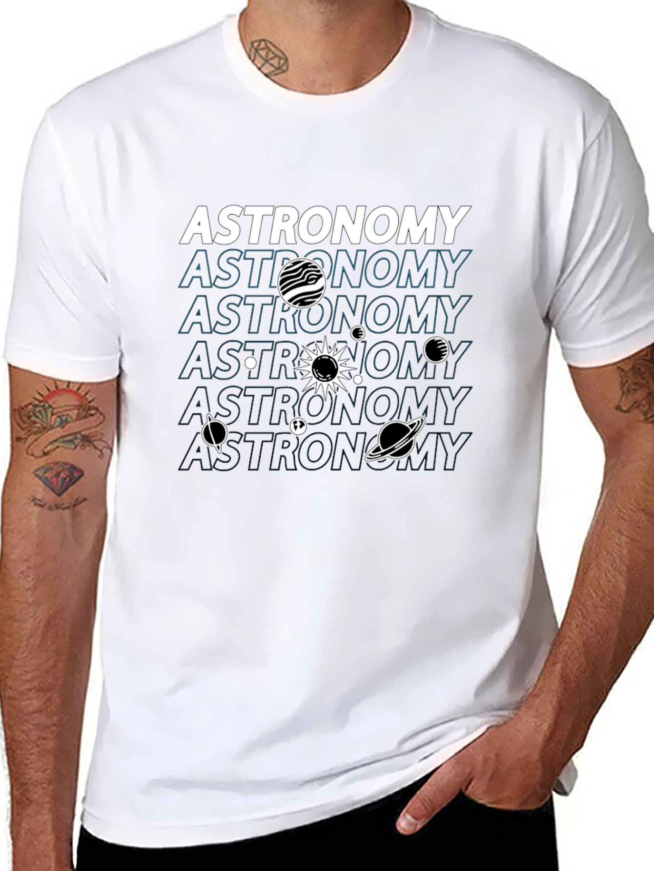 Black Astronomy Graphic T-Shirt - Explore the Cosmos in Style view 8