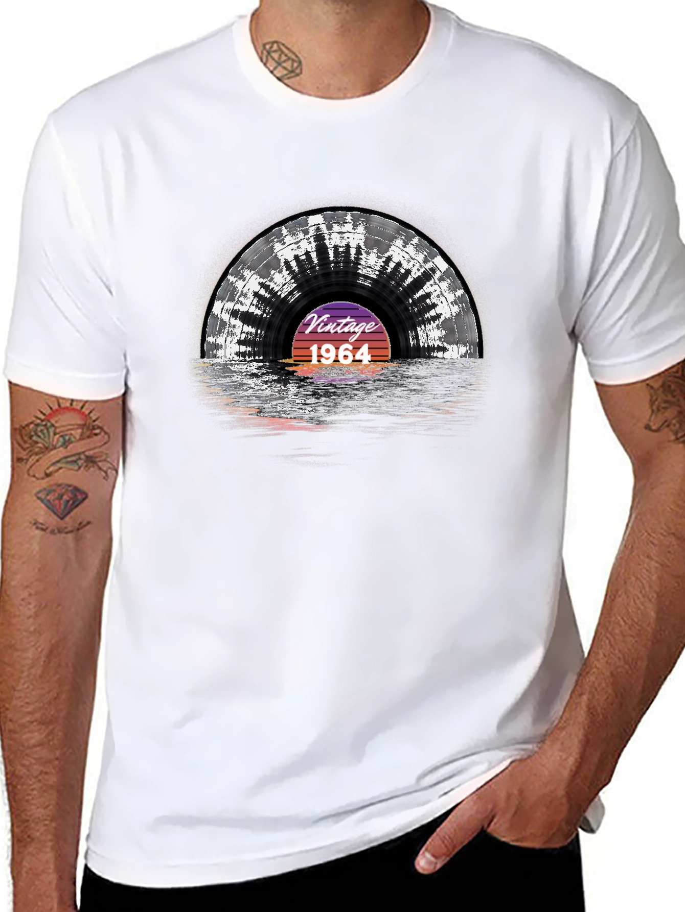 Black Vintage 1964 Record T-Shirt view 8