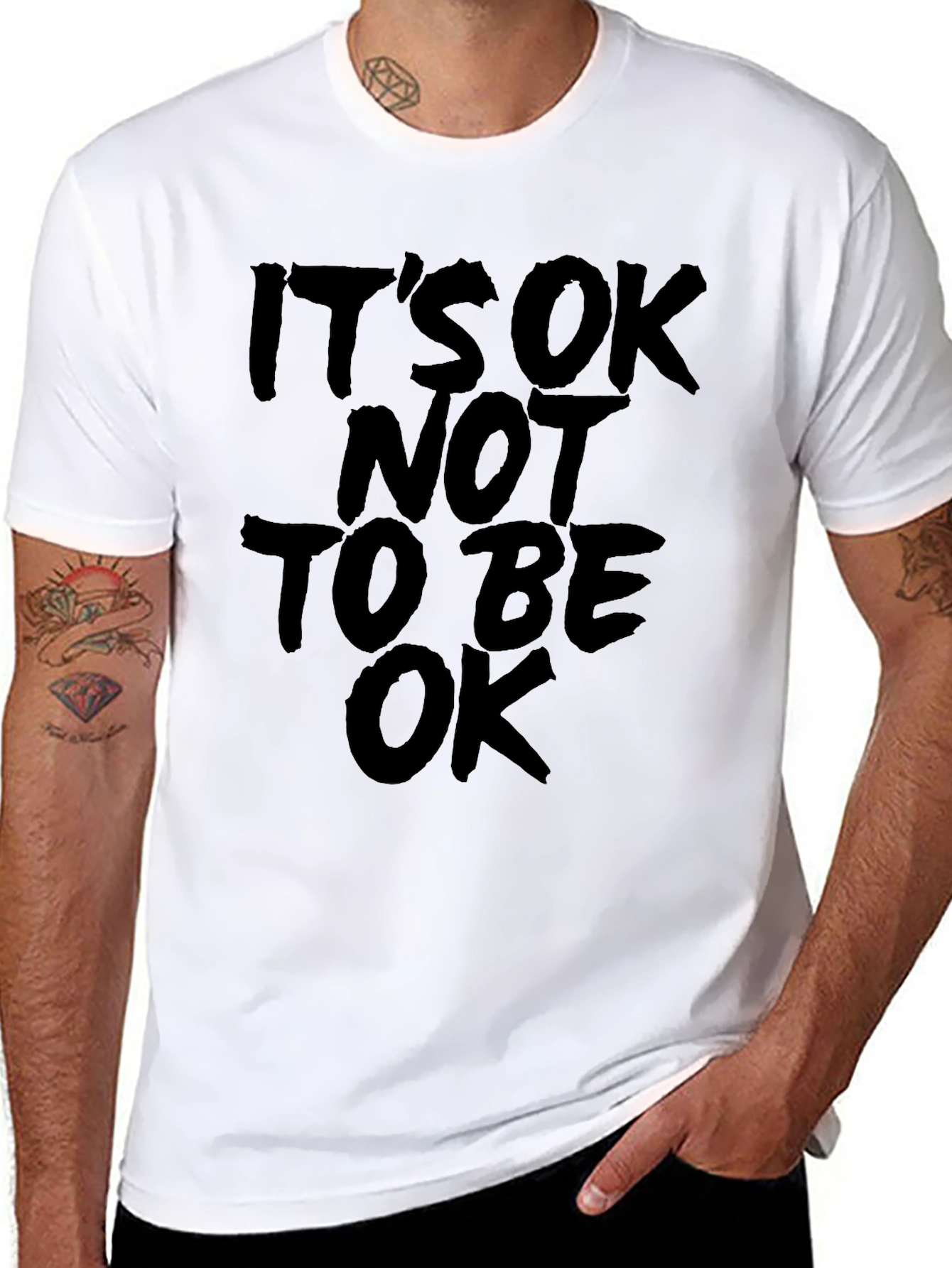 Black It's Ok Not To Be Ok Graphic Tee - Black view 8