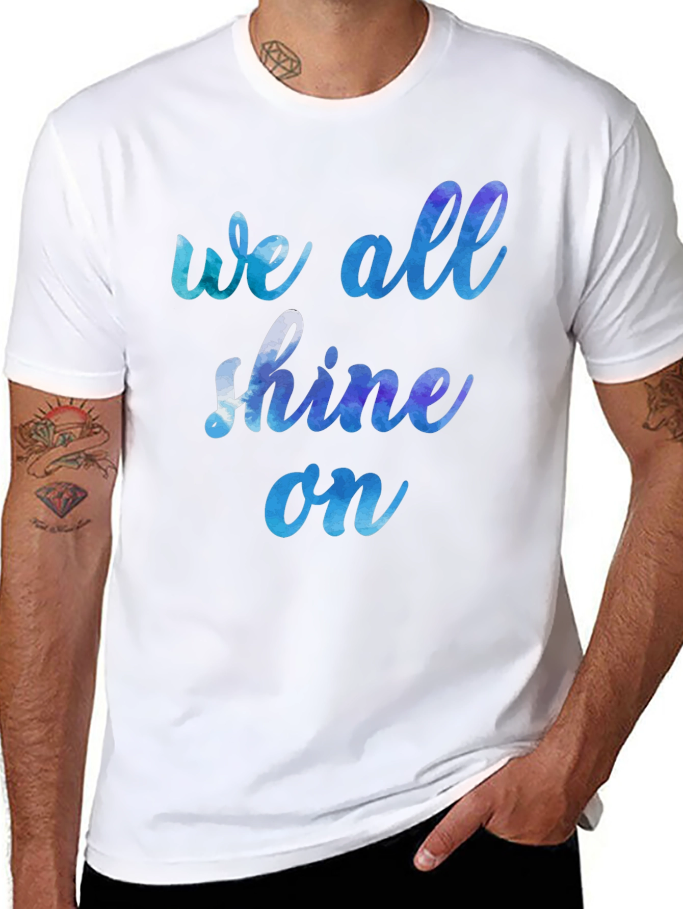 Black We All Shine On Graphic Tee - Soft Cotton Blend view 8