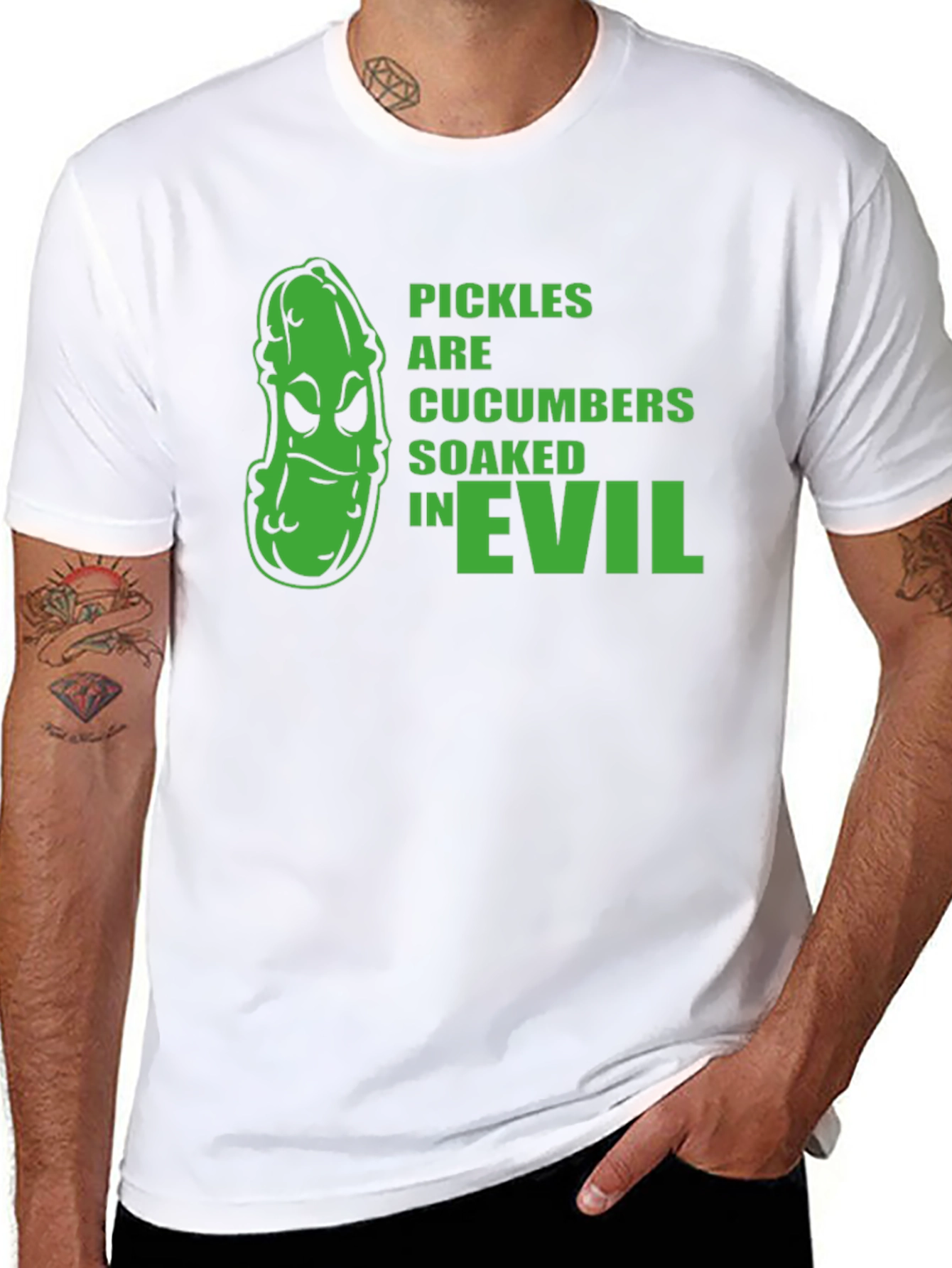 Black Pickles Are Cucumbers Soaked In Evil T-Shirt view 8