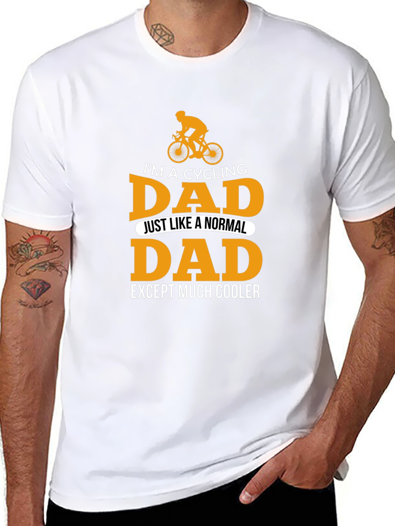 Black Cycling Dad T-Shirt - Cool Father's Day Gift view 8
