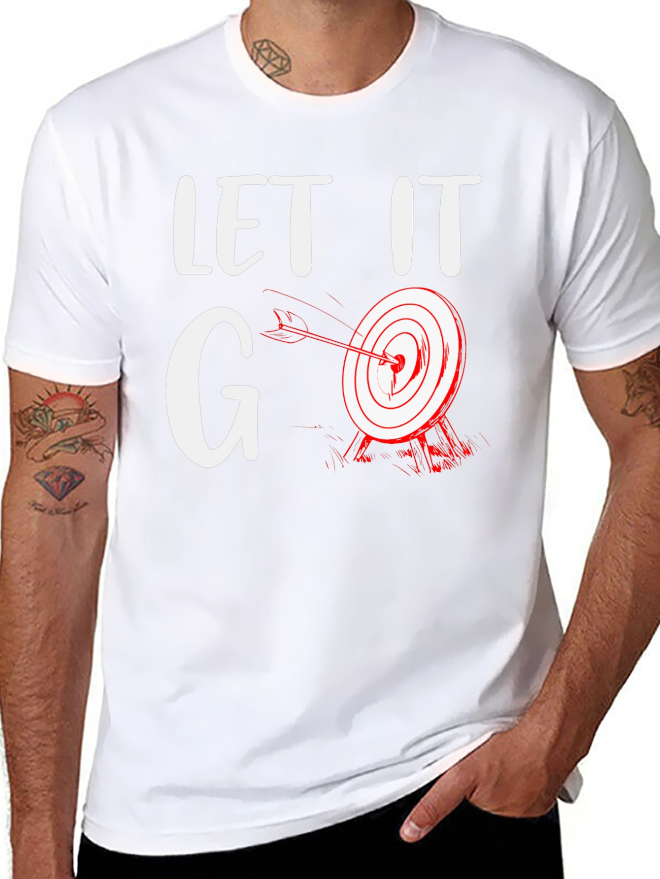 Black Let It Go Target T-Shirt - Funny Archery Tee view 8