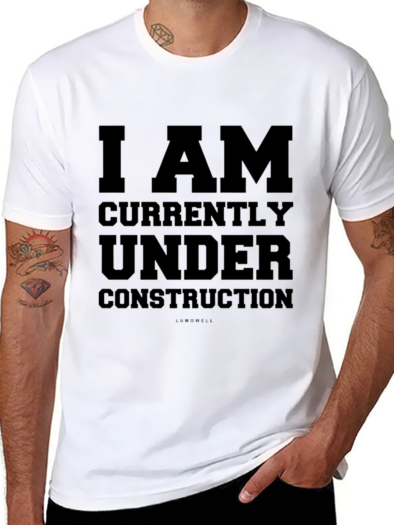 Black I AM Under Construction Graphic Tee view 8