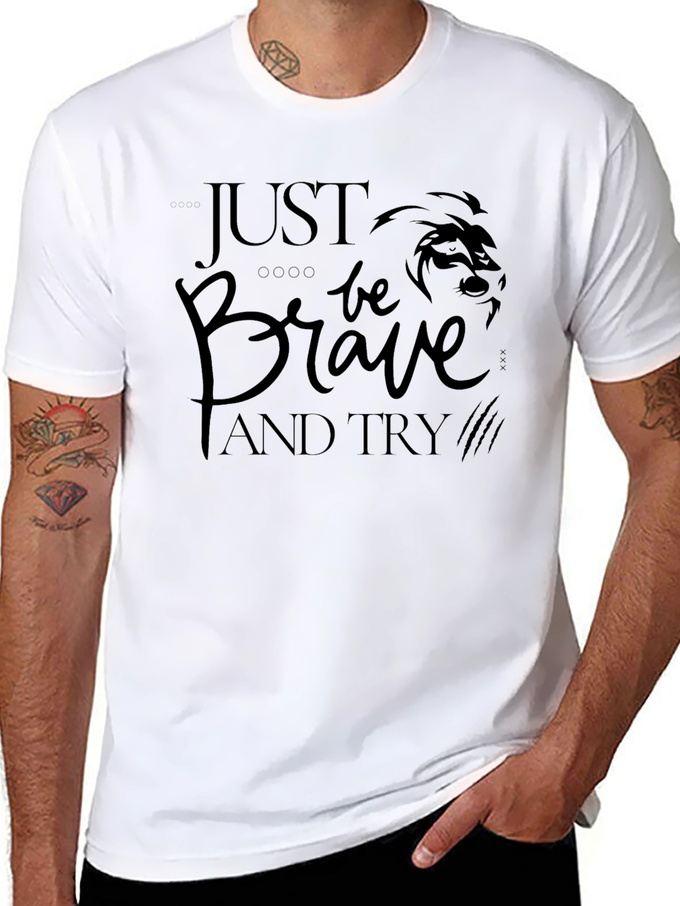 Black Just Be Brave T-Shirt - Black Graphic Tee view 8