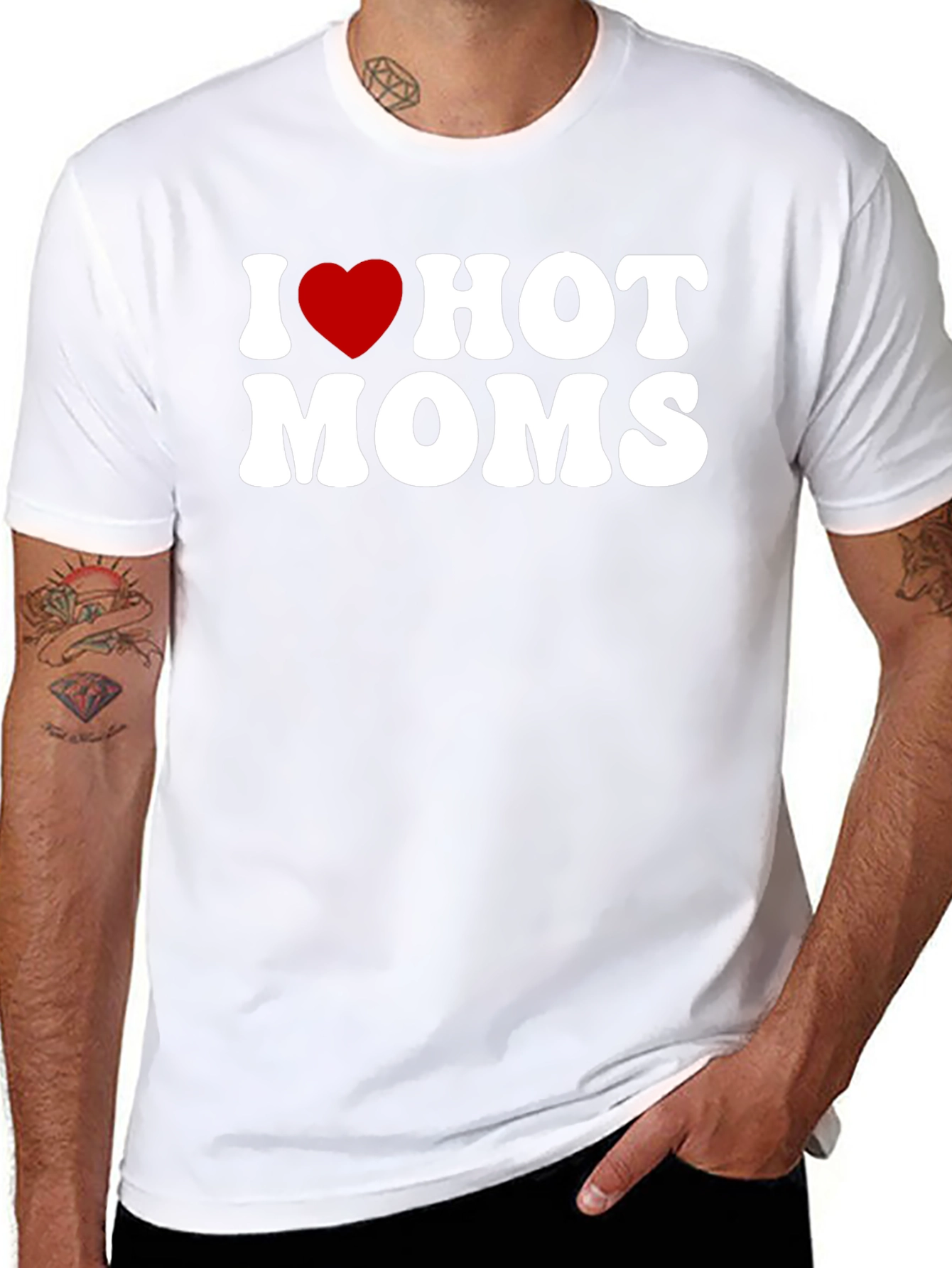Black I Heart Hot Moms Graphic Tee view 8