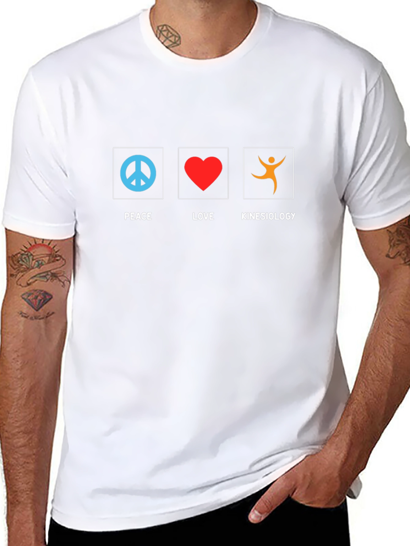 Black Peace Love Kinesiology T-Shirt - Black view 8