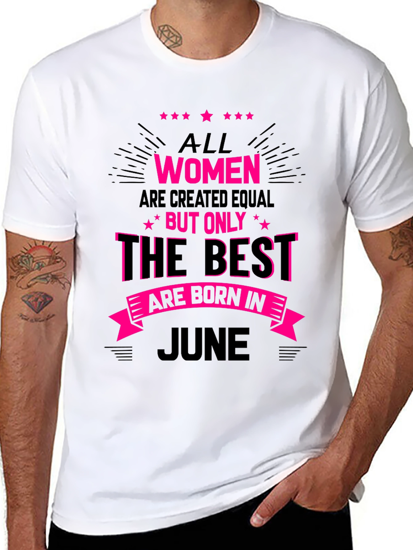 Black Best Women are Born in June T-Shirt view 8