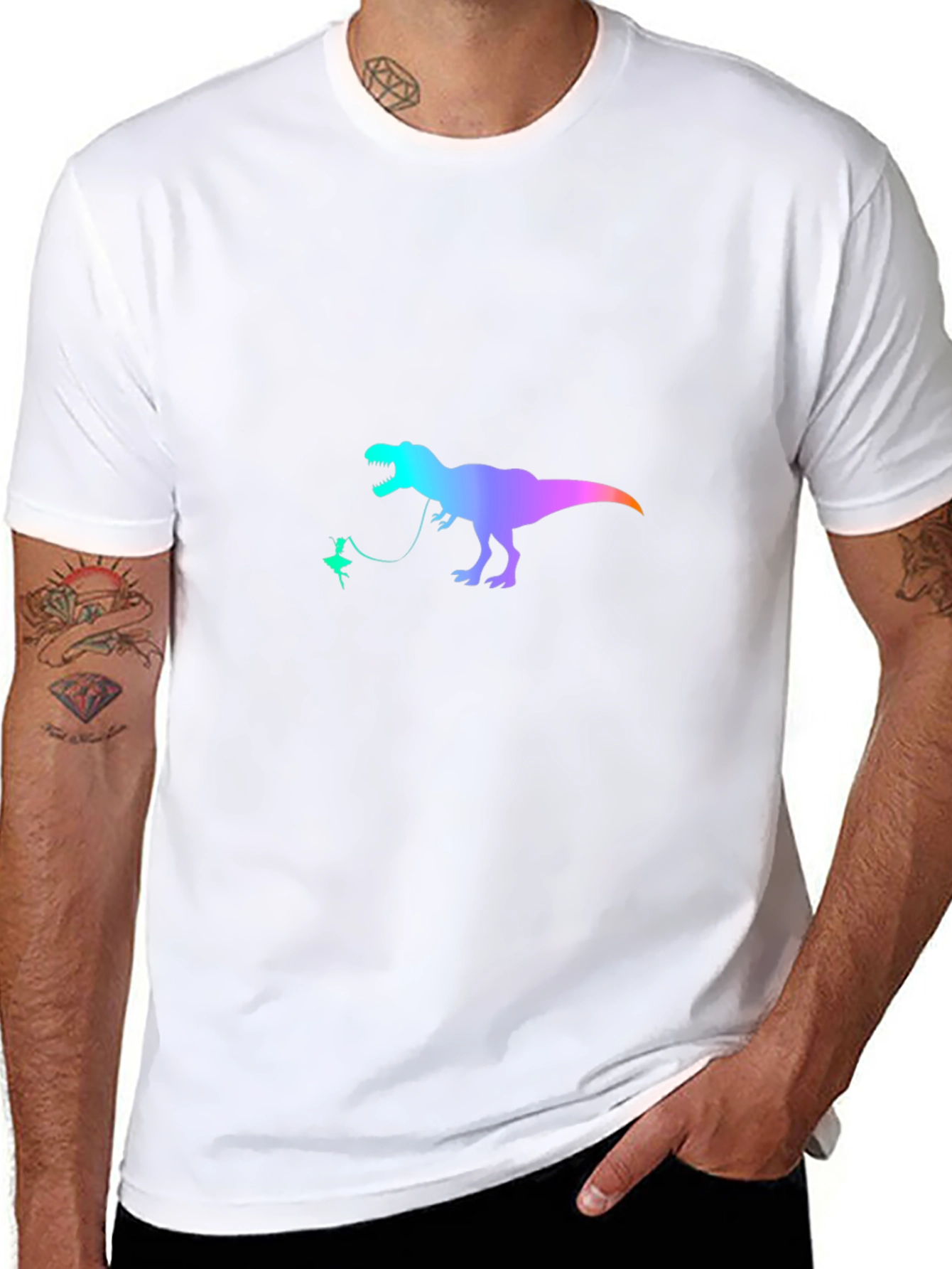 Black Dino Dancer Tee - Fun & Quirky T-Shirt view 8
