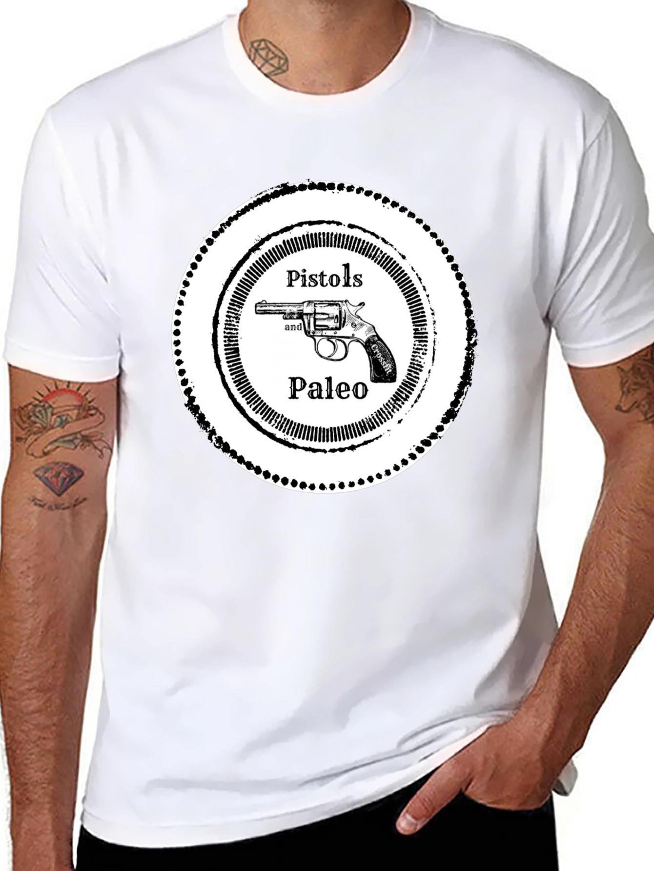 Pistols and Paleo Graphic Tee - Black - 8