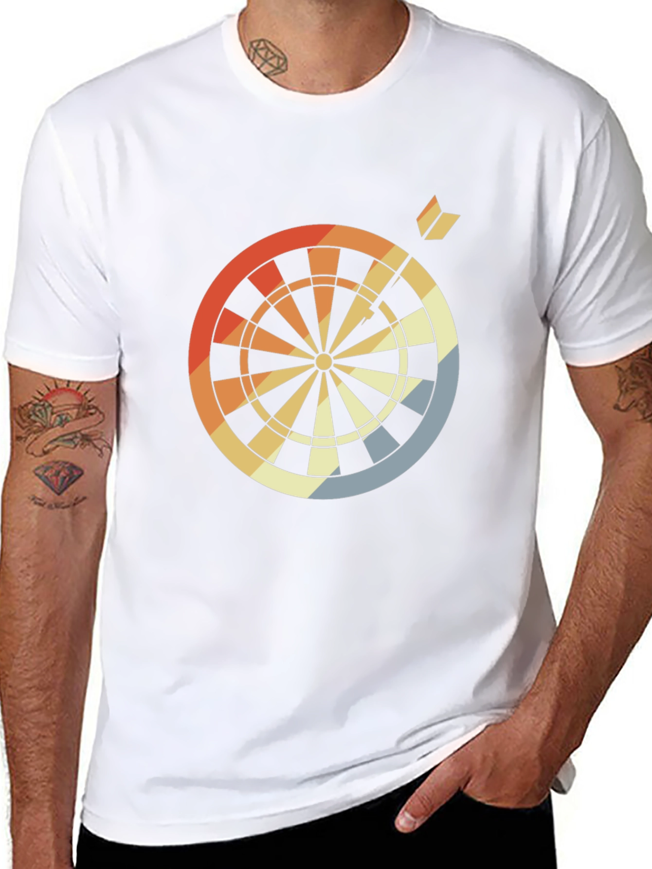 Black Retro Dartboard T-Shirt - Bullseye Tee view 8