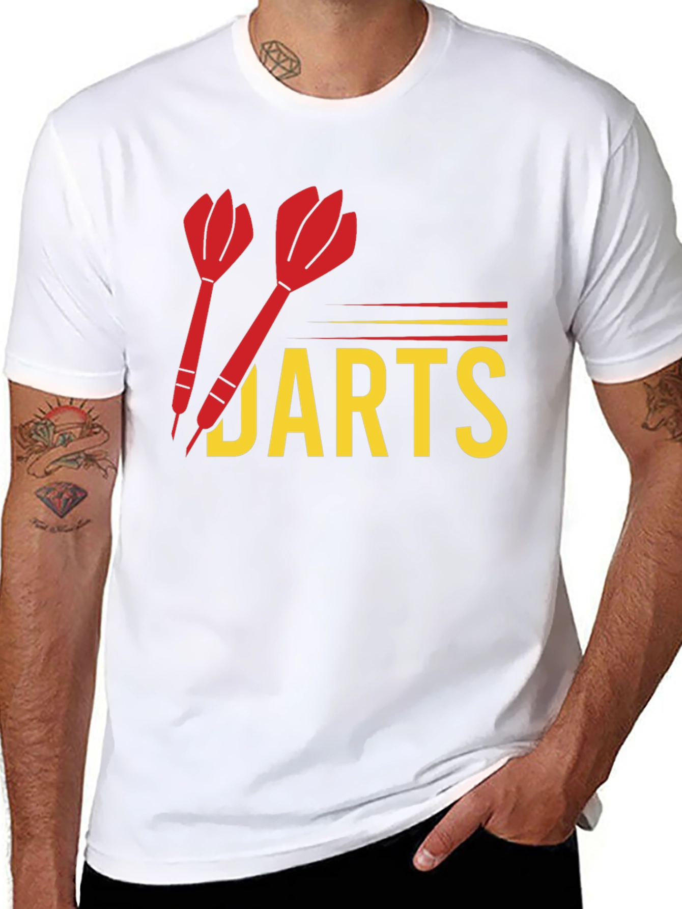 Black Darts Graphic T-Shirt - Fun Casual Wear view 8