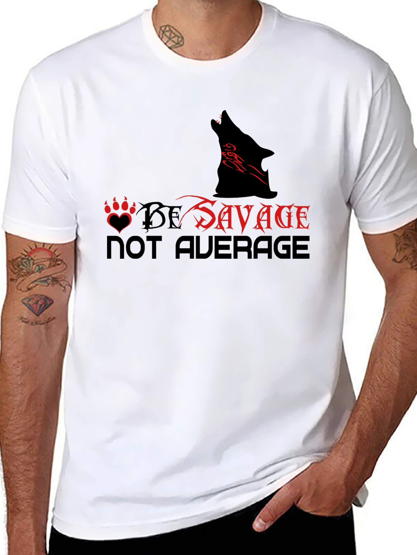 Be Savage Graphic Tee - Wolf Design - 8