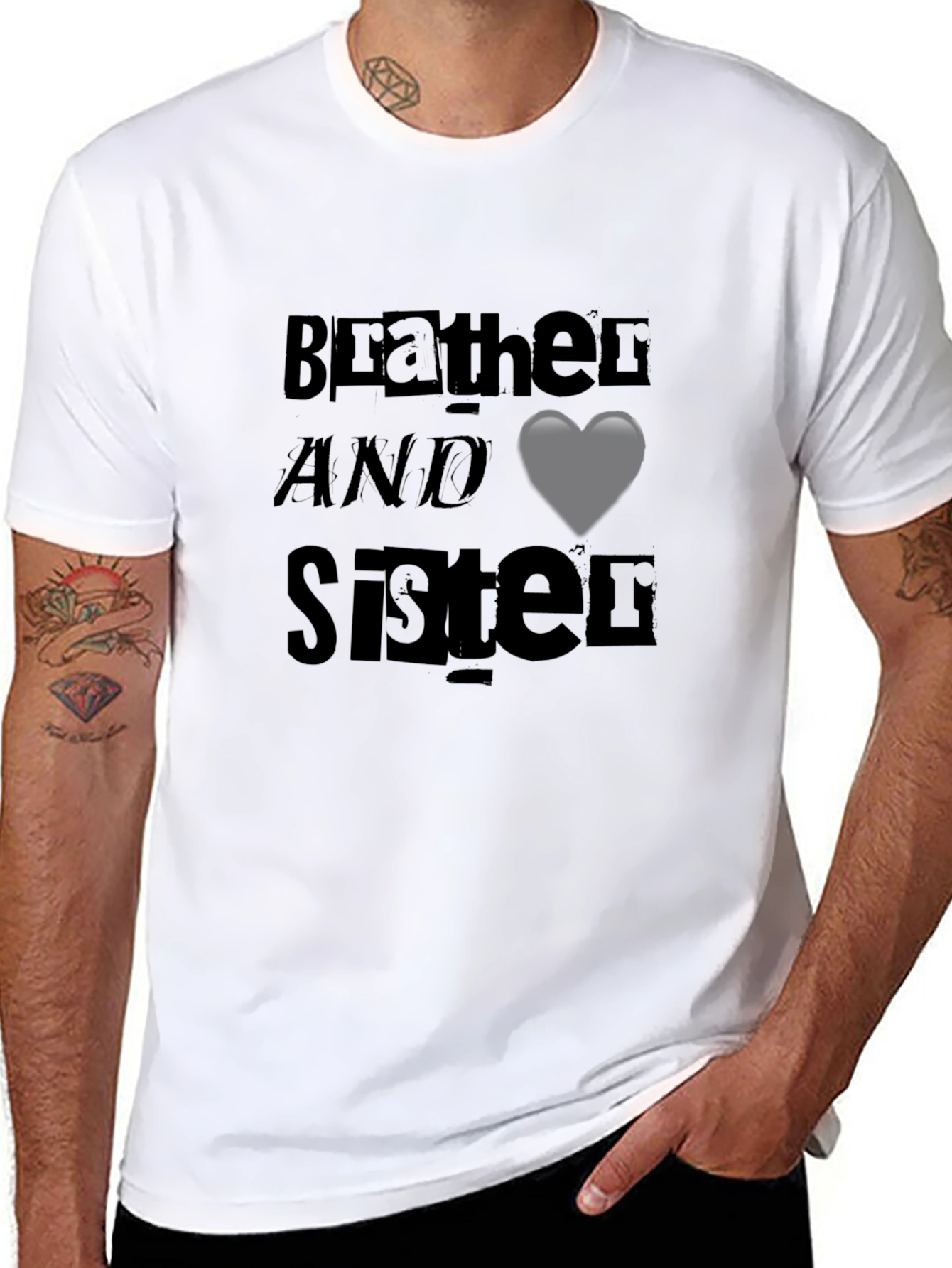 Black Brother and Sister T-Shirt - Black Graphic Tee view 8