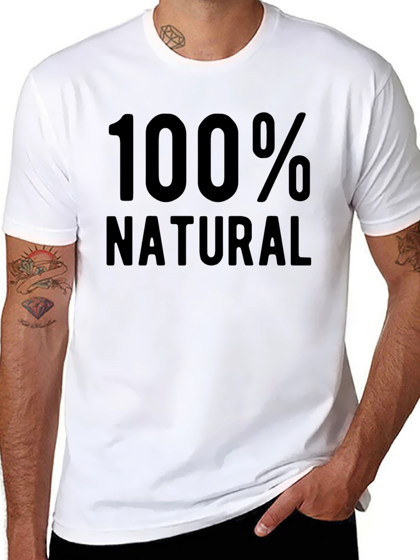 Black 100% Natural Black Graphic T-Shirt view 8