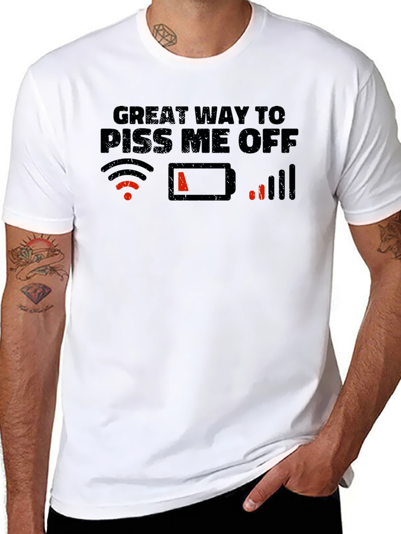 Black Piss Me Off Graphic Tee - Men's Black T-Shirt view 8