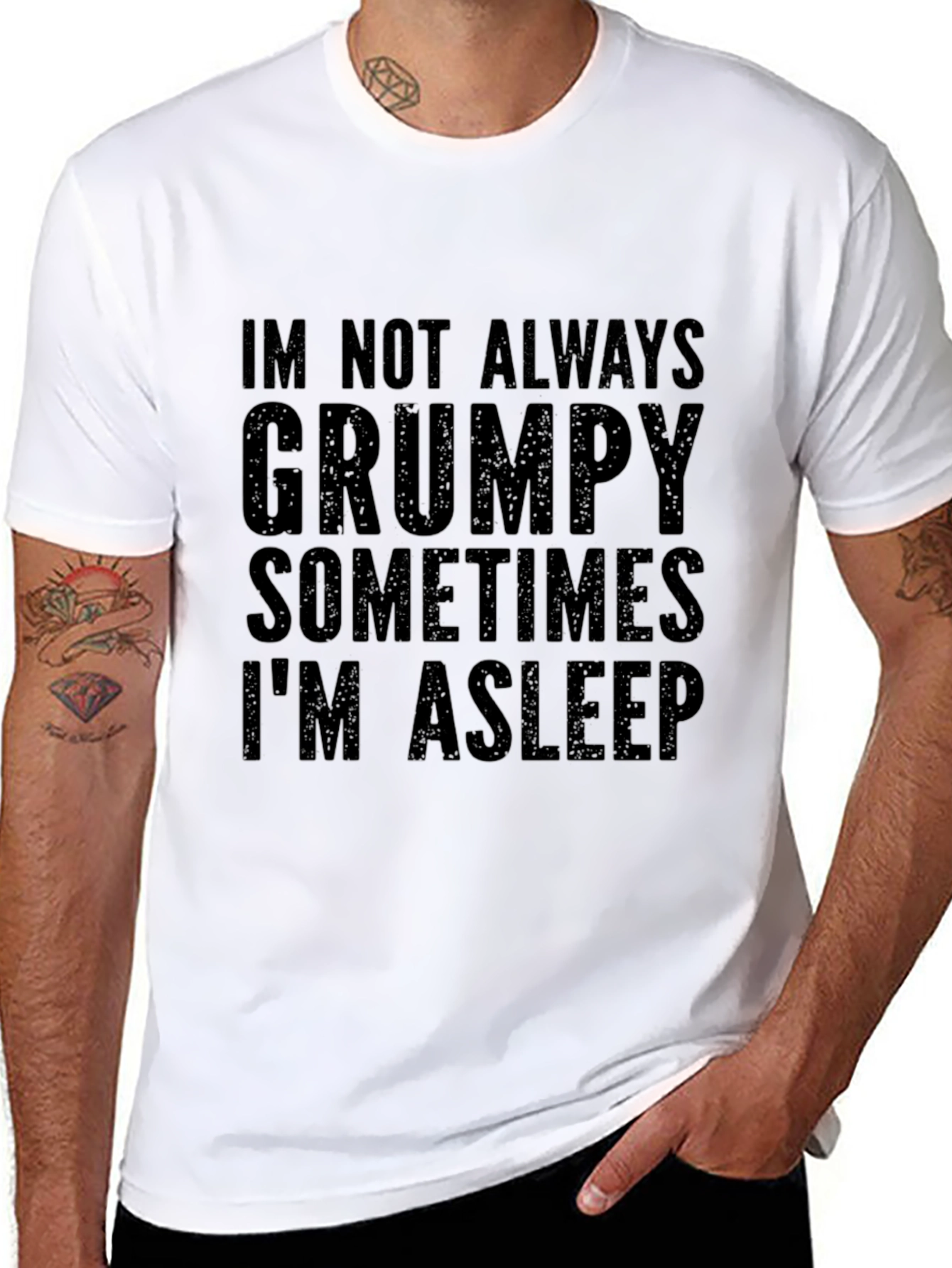 Black Grumpy Sleep T-Shirt - Funny Graphic Tee view 8