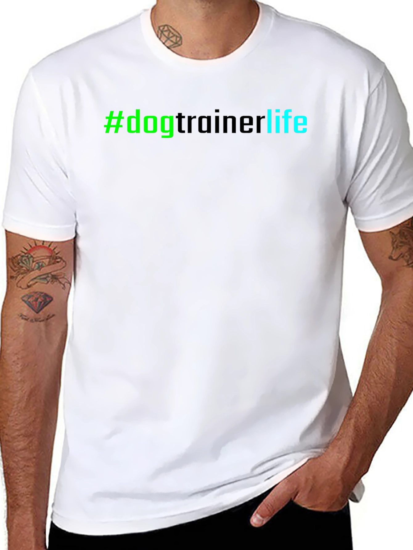Black #DogTrainerLife Graphic Tee - Comfortable Black T-Shirt view 8