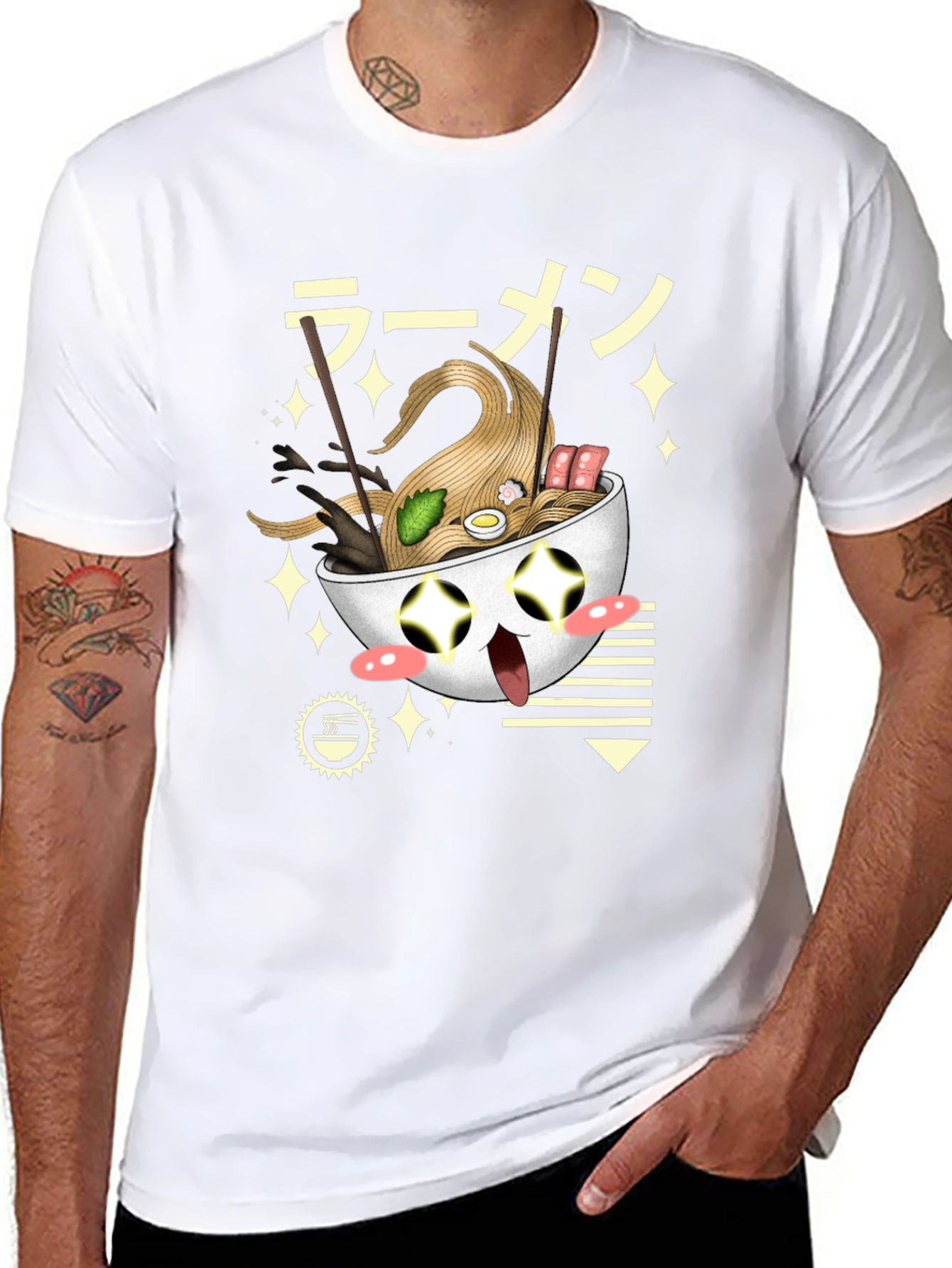 Ramen Bowl Graphic T-Shirt - Cute Japanese Noodles Tee - 8