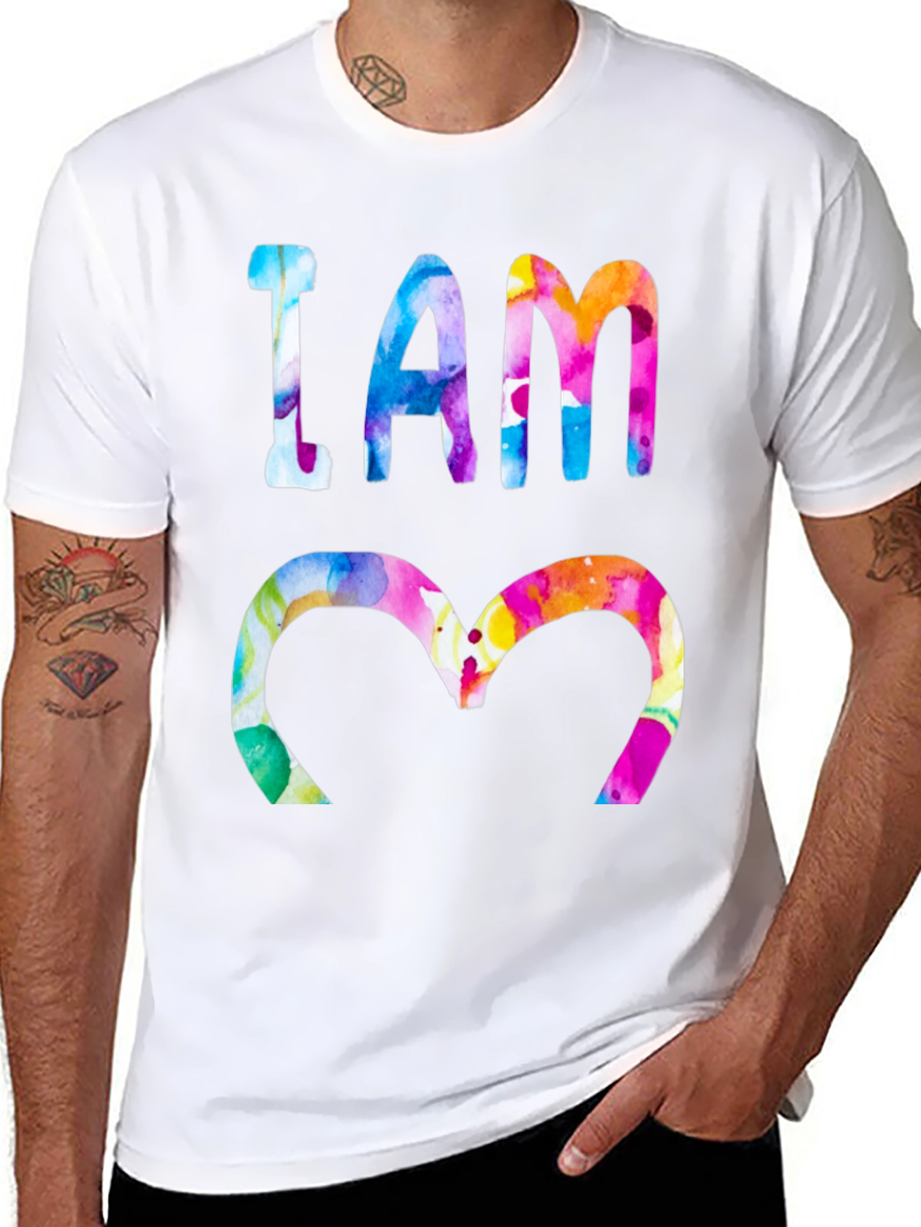 Black I AM 3 Watercolor T-Shirt view 8