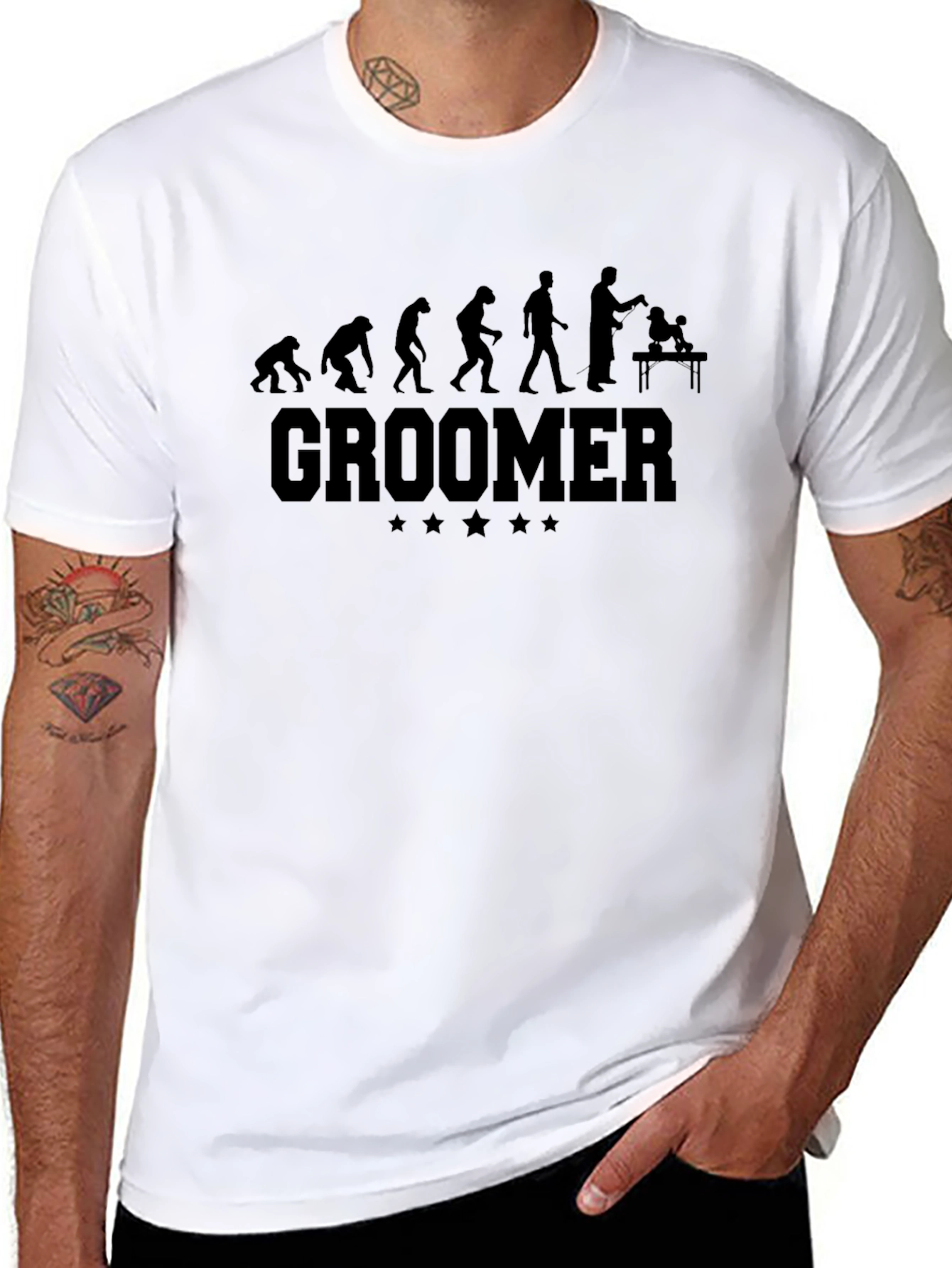 Black Groomer Evolution Black T-Shirt view 8