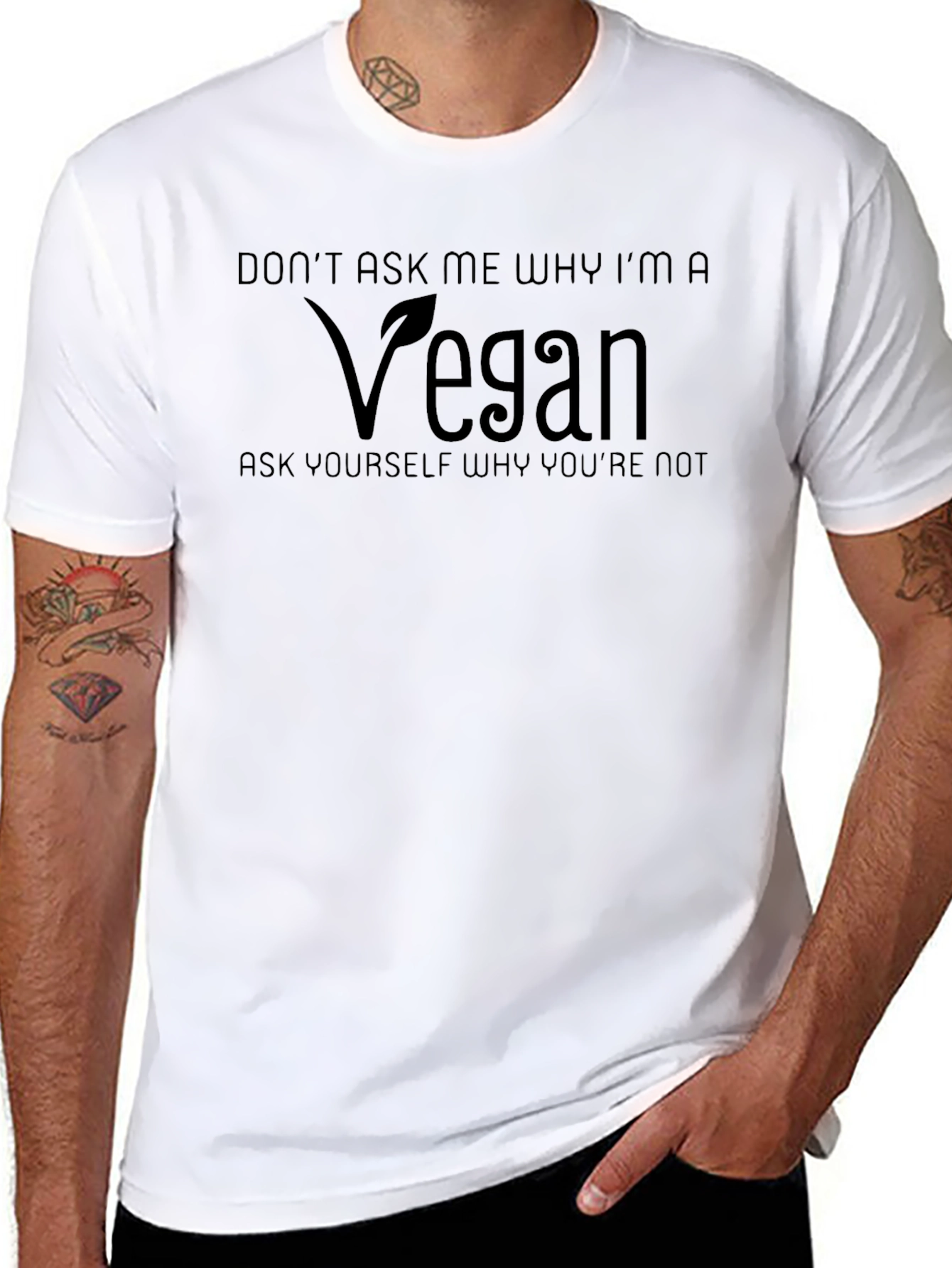 Black Vegan T-Shirt - Don't Ask Me Why! view 8