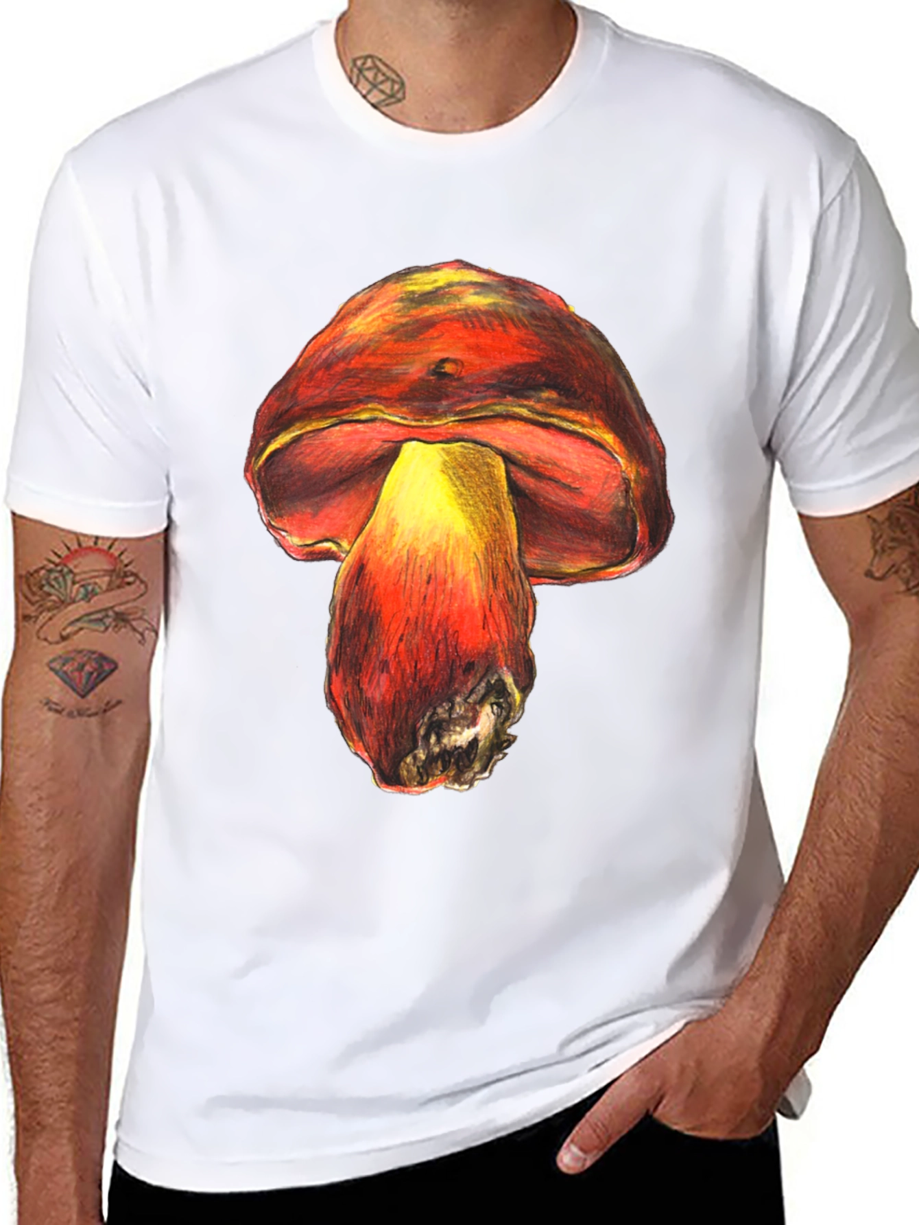 Black Mushroom Graphic Tee - Unique Unisex Design view 8