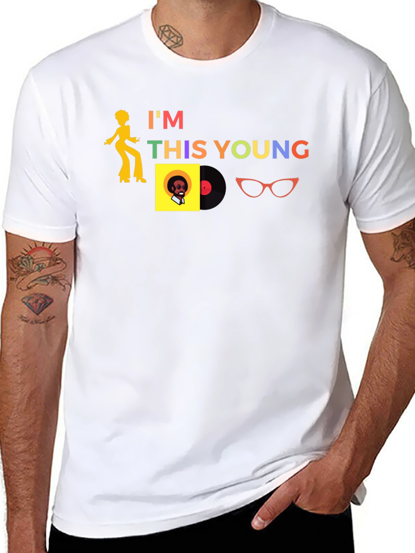 Black I'm This Young Retro Graphic Tee view 8