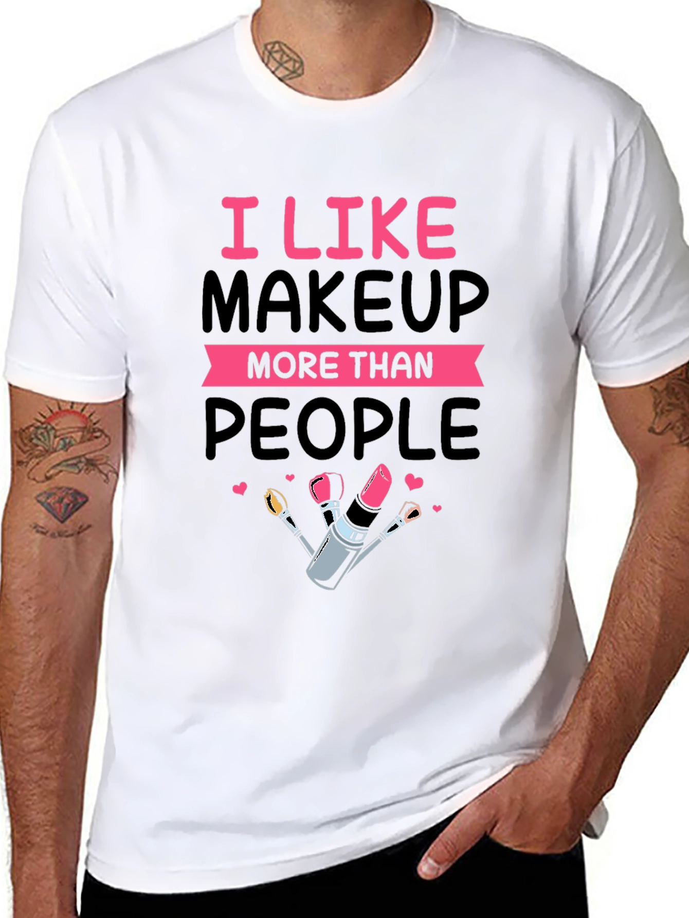 Black I Like Makeup T-Shirt view 8