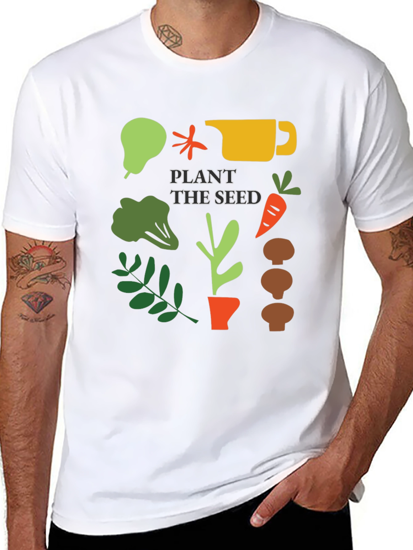 Black Plant the Seed Graphic Tee - Gardening T-Shirt view 8