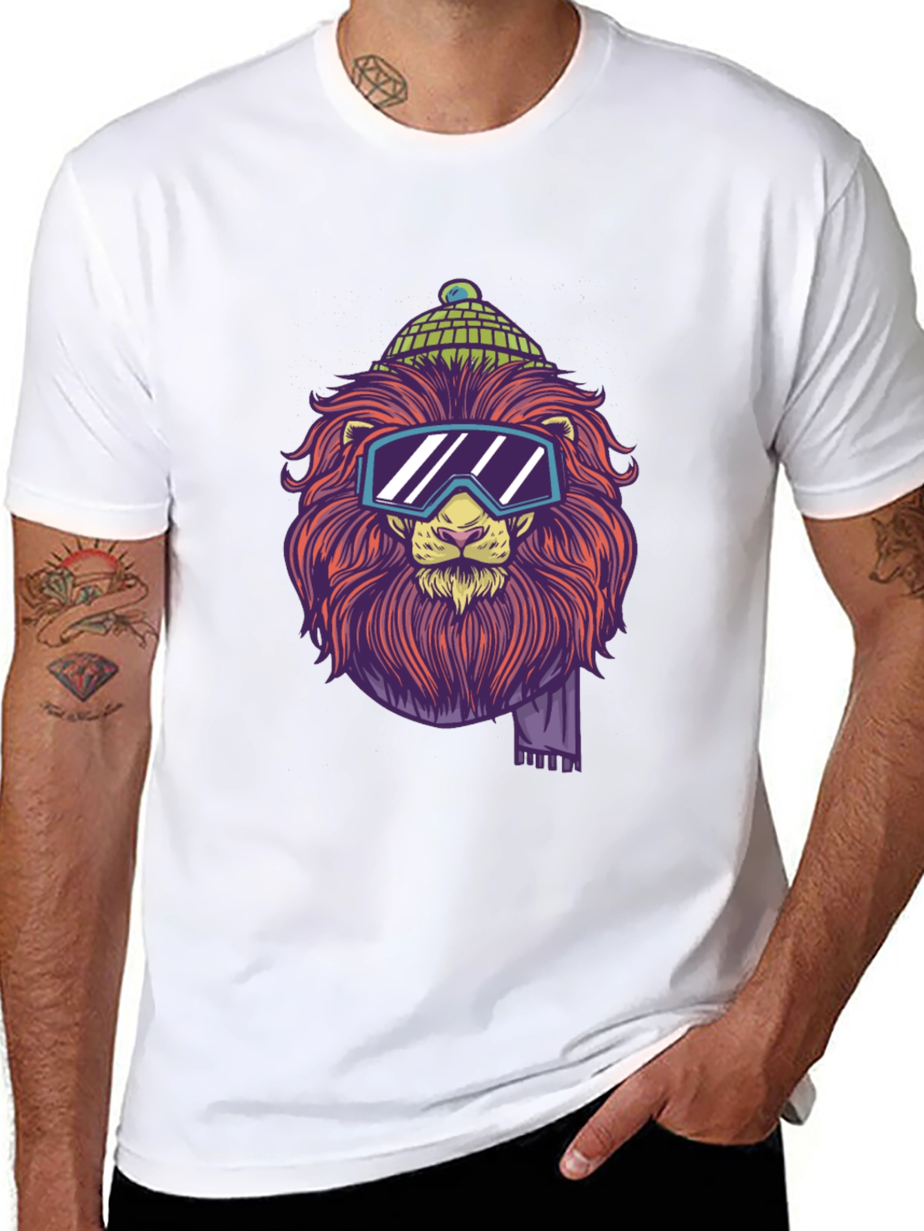 Black Lion Graphic Tee - Cool Winter Style view 8