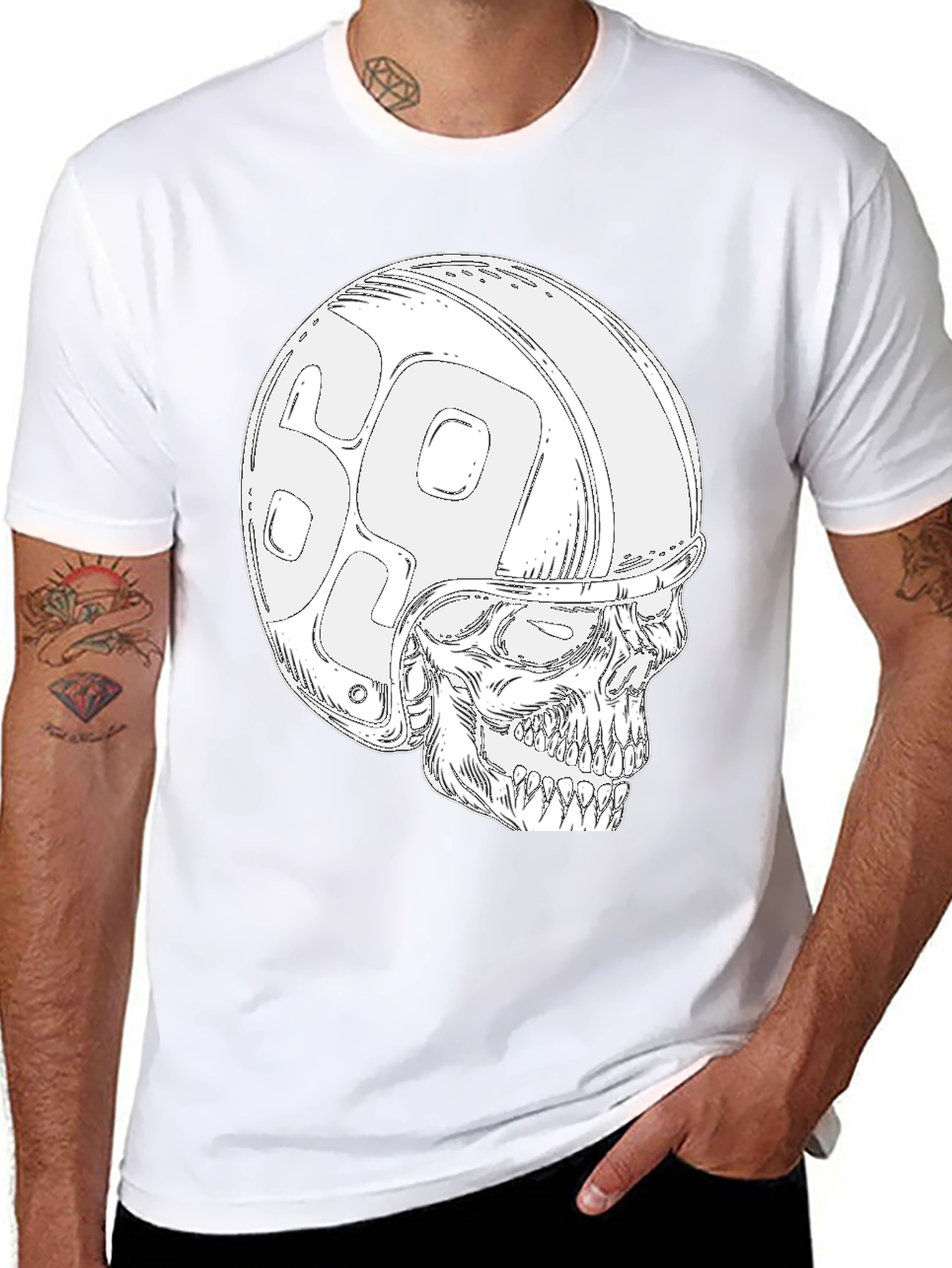 Black Skull 69 Helmet T-Shirt - Ride in Style! view 8