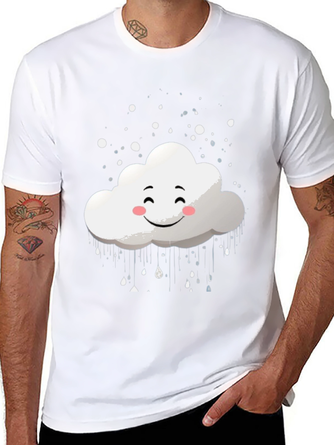 Black Cloud Graphic Tee - Happy Weather T-Shirt view 8