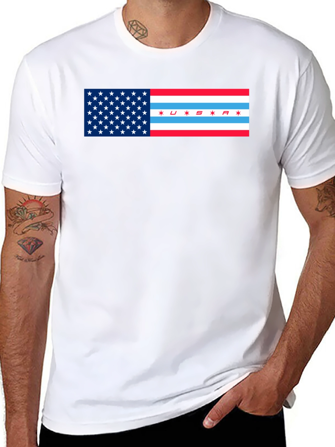 Black USSA Flag Graphic T-Shirt - Patriot Style view 8