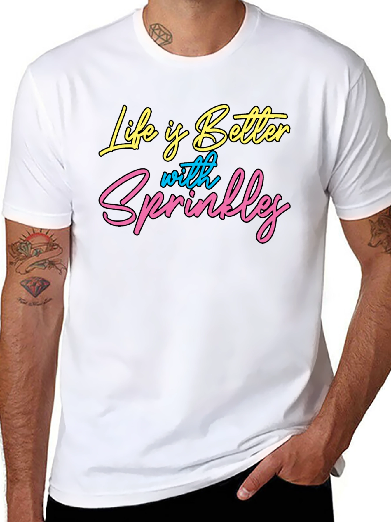 Black Life is Better with Sprinkles Black Graphic Tee view 8